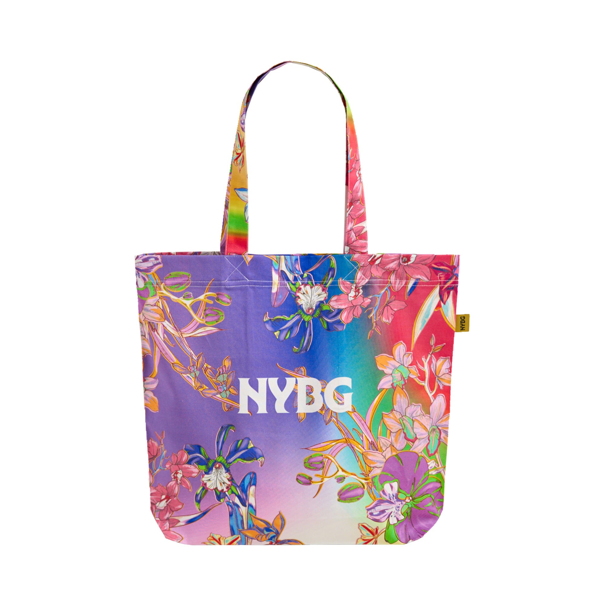 LOST PATTERN X NYBG " Orchid Neon" Cotton Tote Bag - Purple & Red