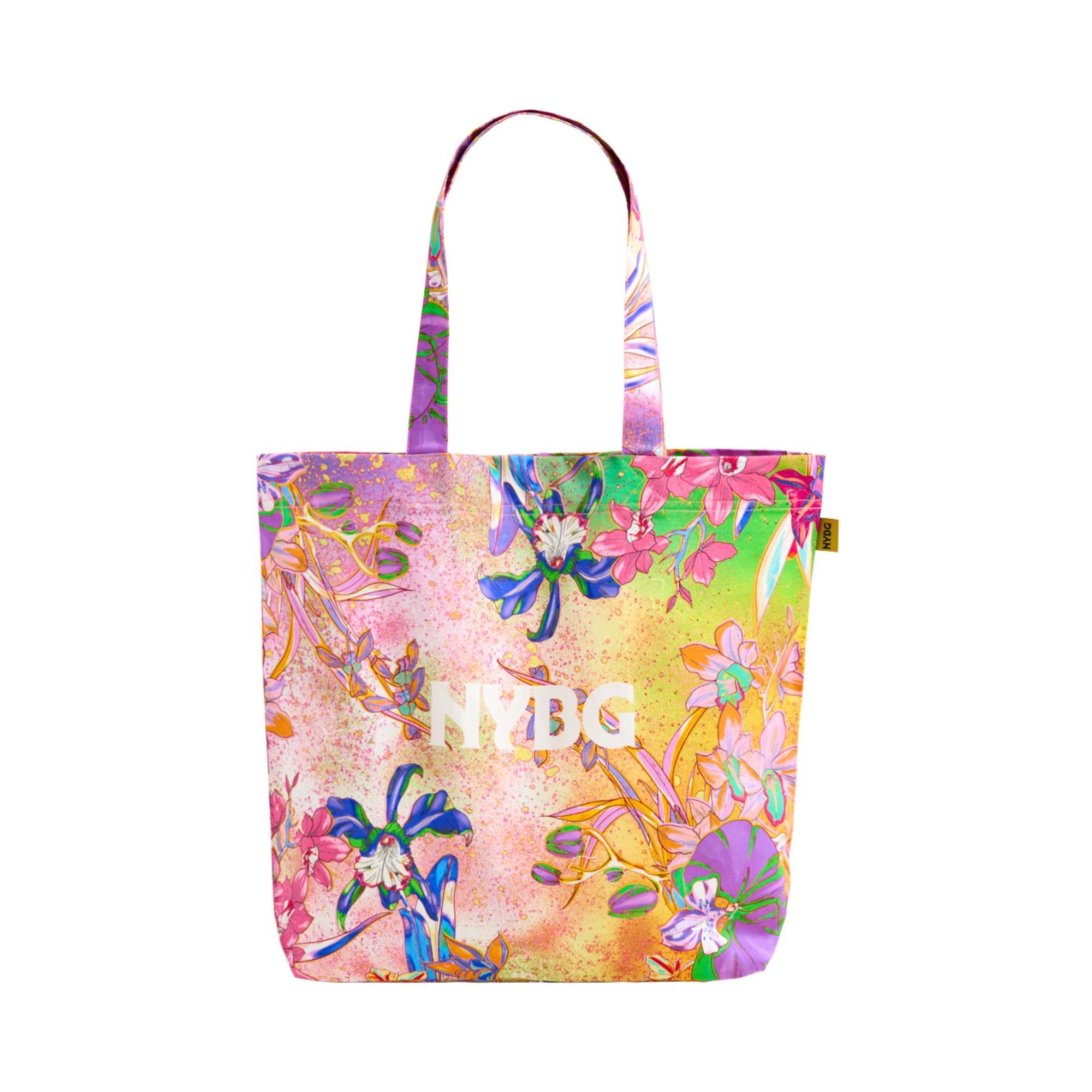 LOST PATTERN X NYBG " Orchid Neon" Cotton Tote Bag - Pink