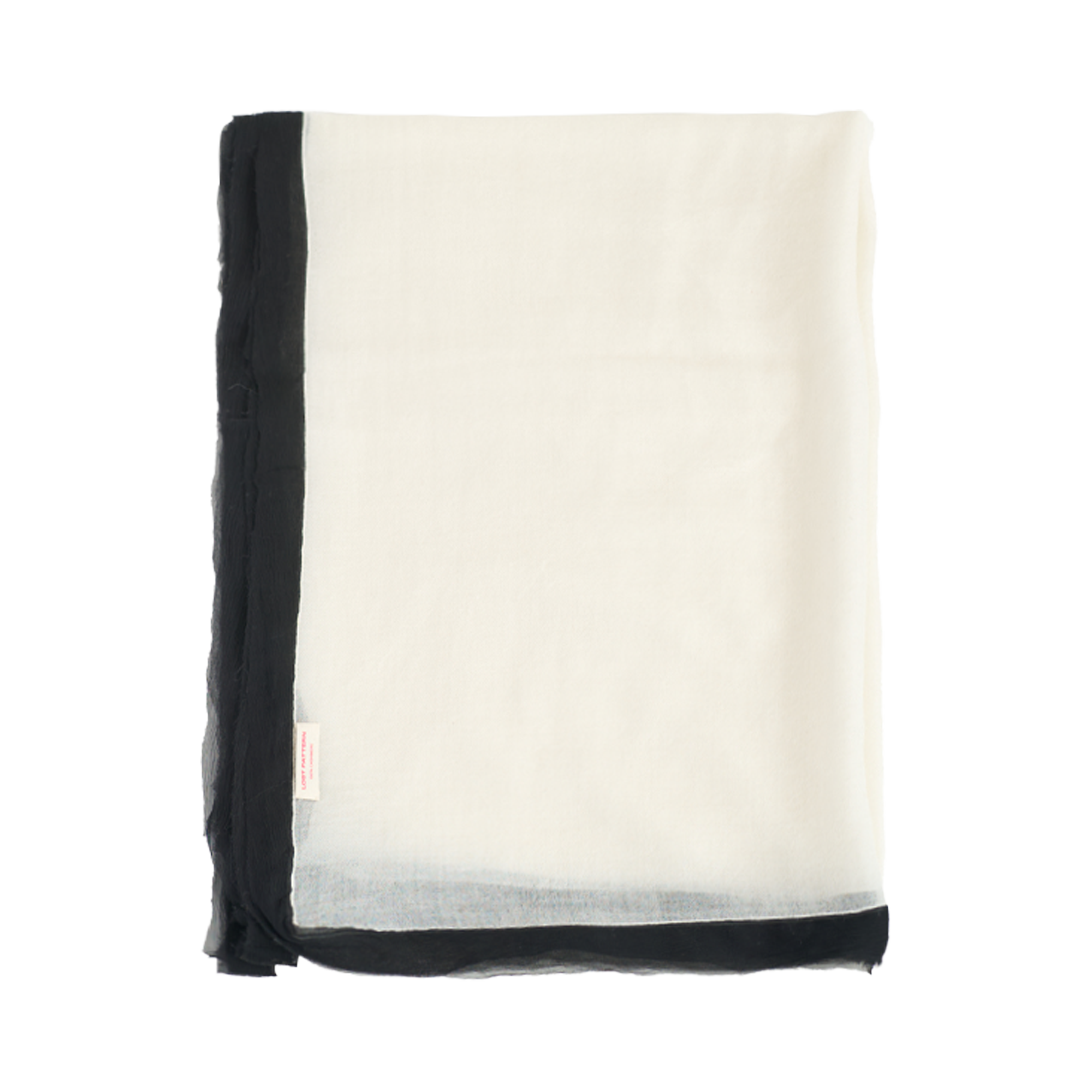 Silk-Bordered Cashmere Shawl - Black & White