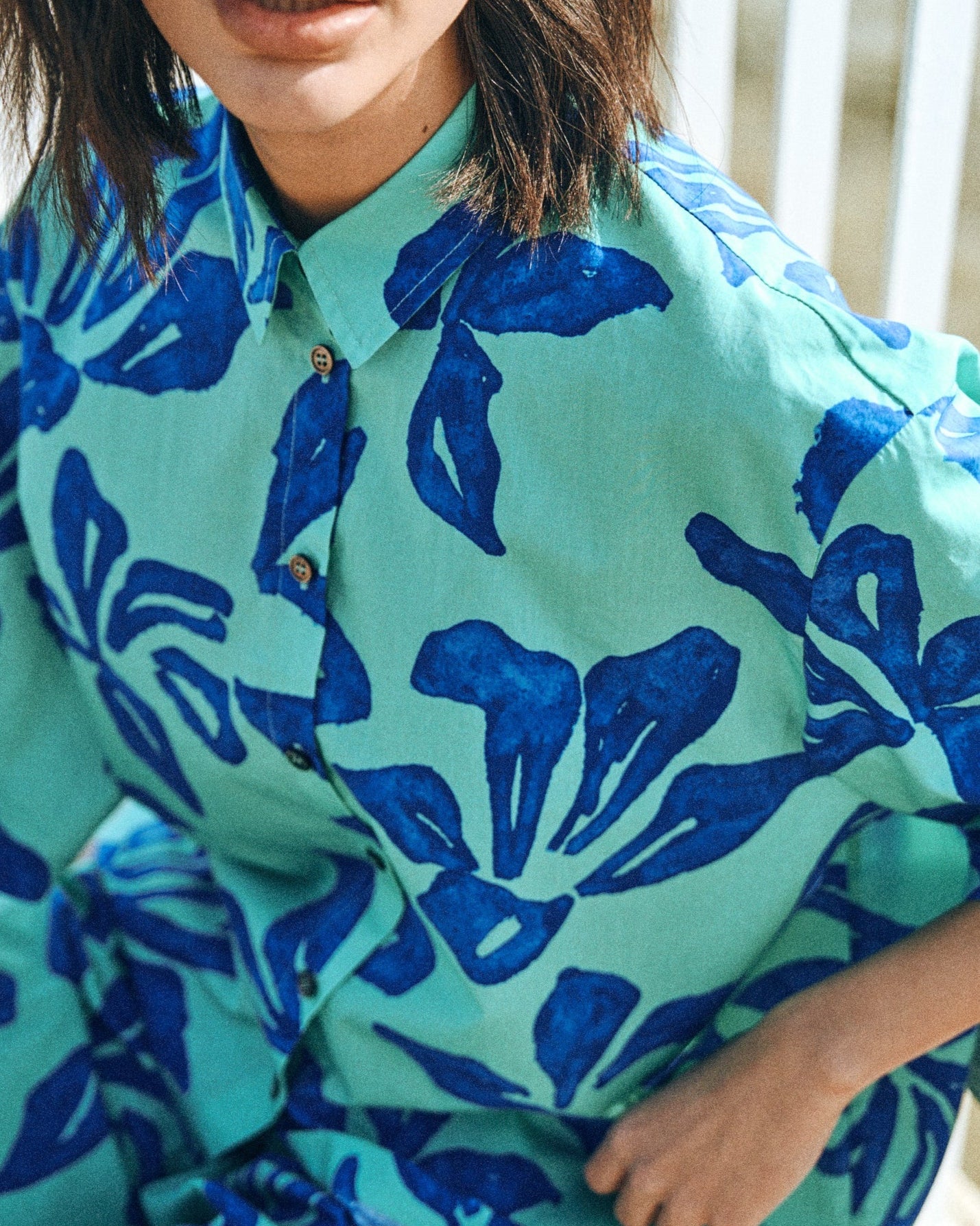 "Tropical Bliss" Oversized Hawaii Shirt - Ocean Blue - S - LOST PATTERN Shirt