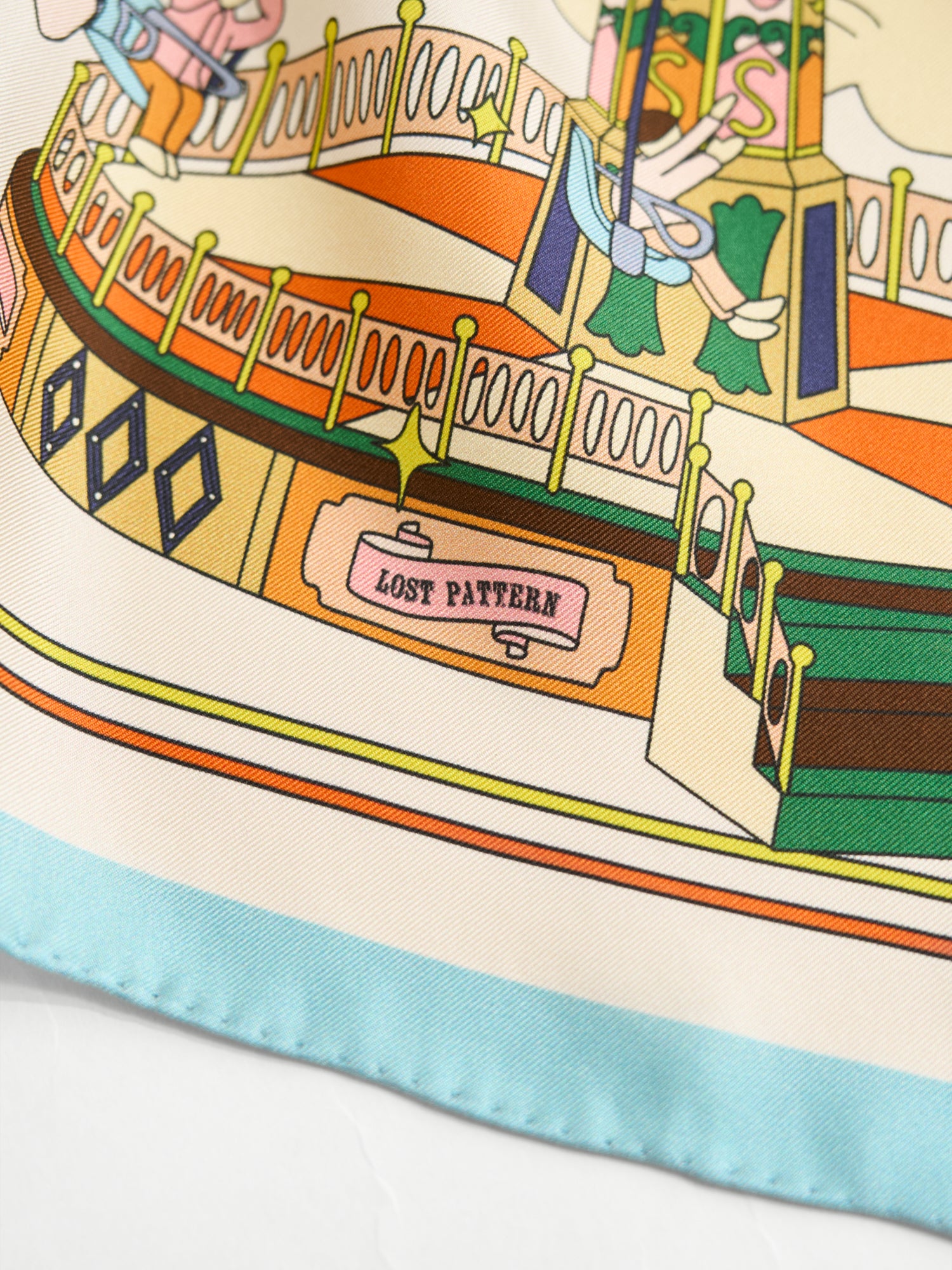 "Pop Pony" Silk Twill Bandana Scarf - Champagne
