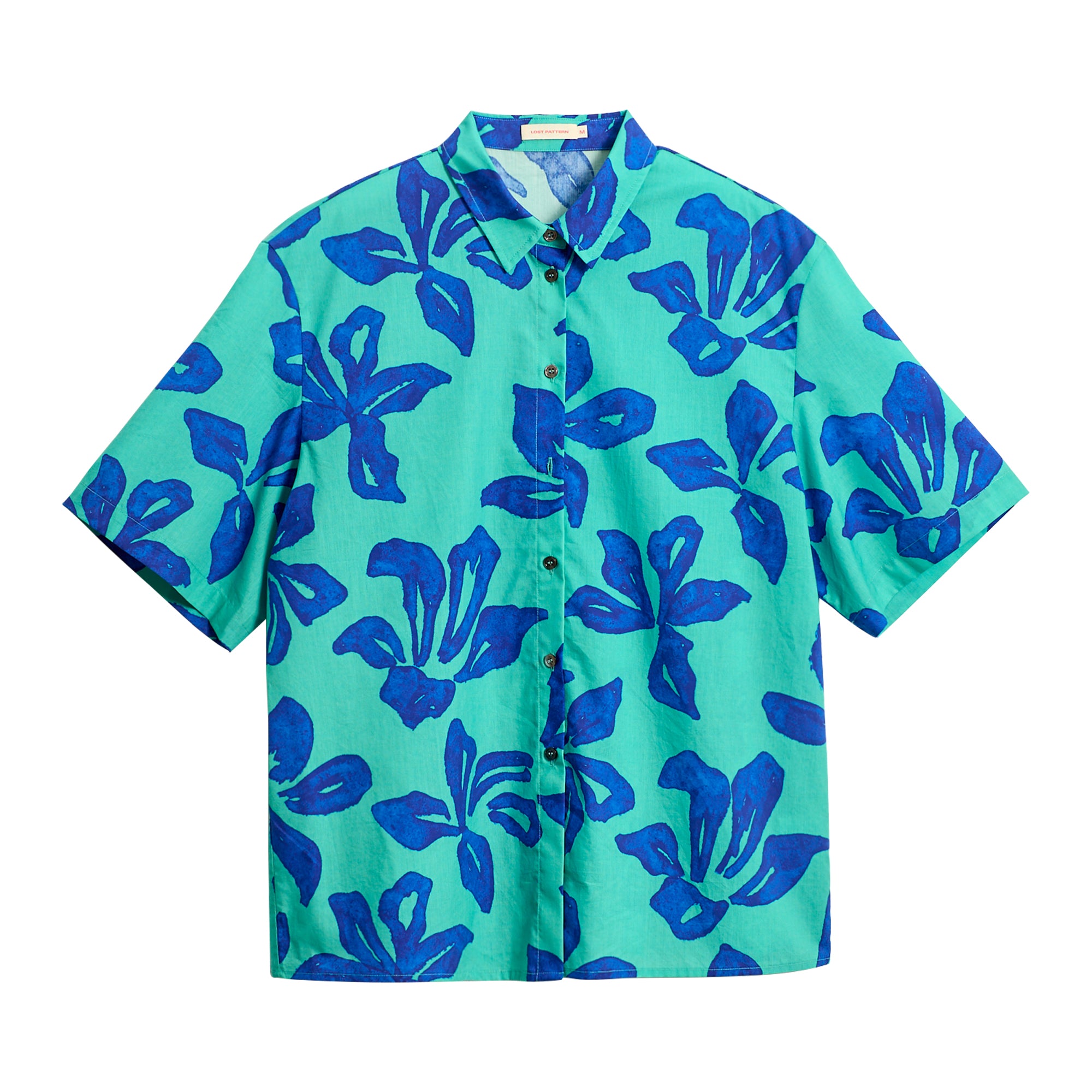 "Tropical Bliss" Oversized Hawaii Shirt - Ocean Blue - S - LOST PATTERN Shirt