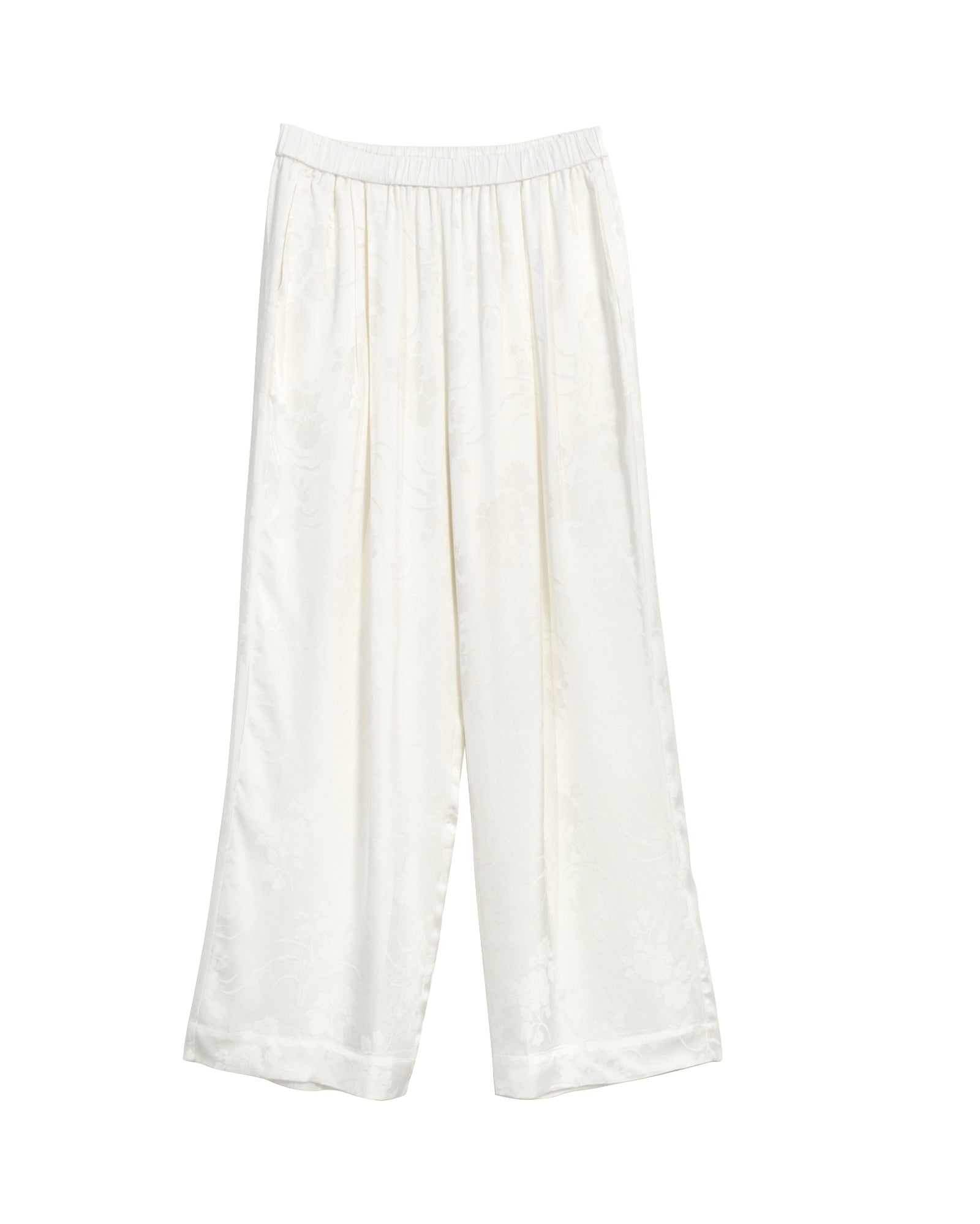 "Beach Blossom" Wide-Leg Palazzo Pants - White - S - LOST PATTERN Pants