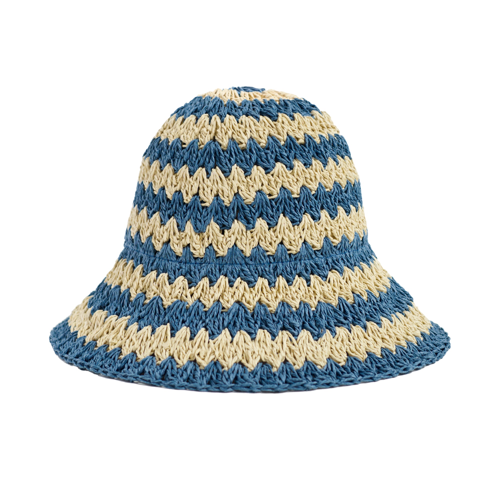 "Linea" Packable Straw Hat - Blue