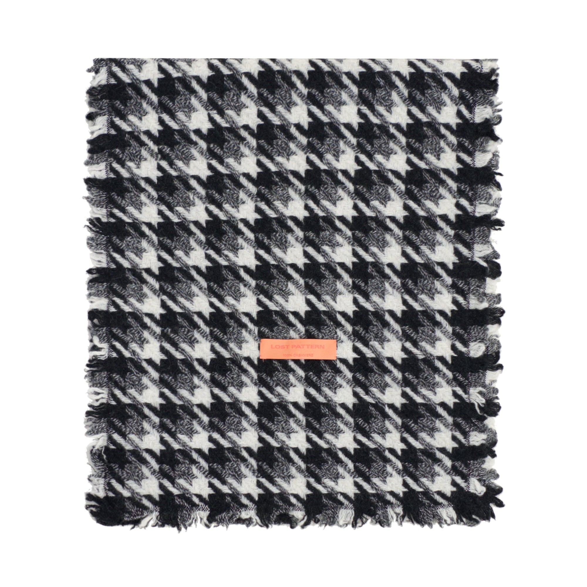 "Houndstooth" Cashmere Scarf - Black & White