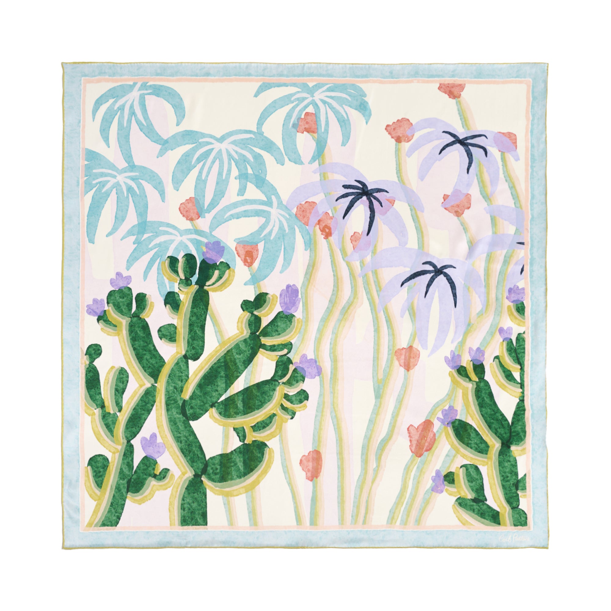 "Ethereal Mirage" Large Silk Scarf - Pastel