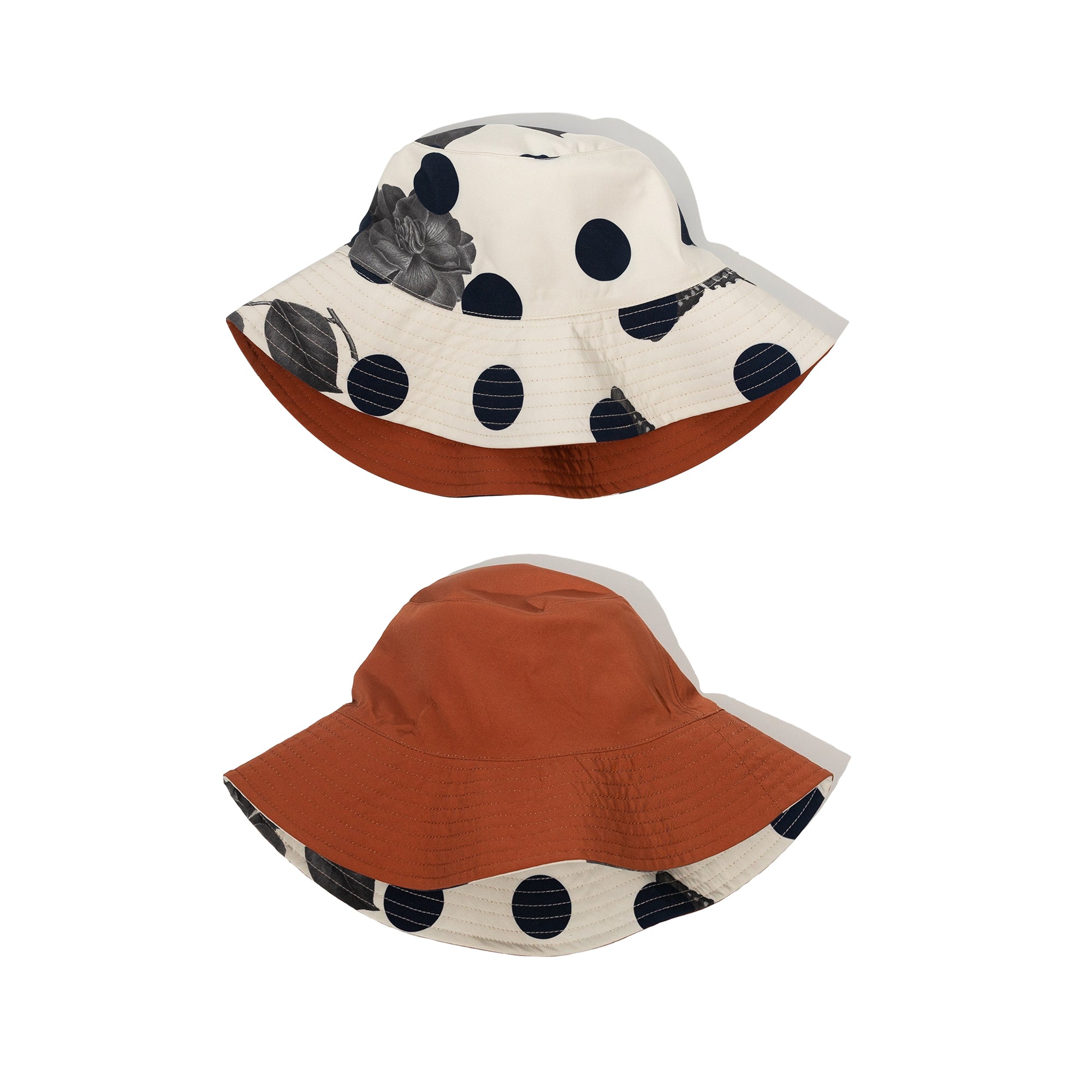"Noir Floral" Reversible Bucket Hat - Black - LOST PATTERN Hats