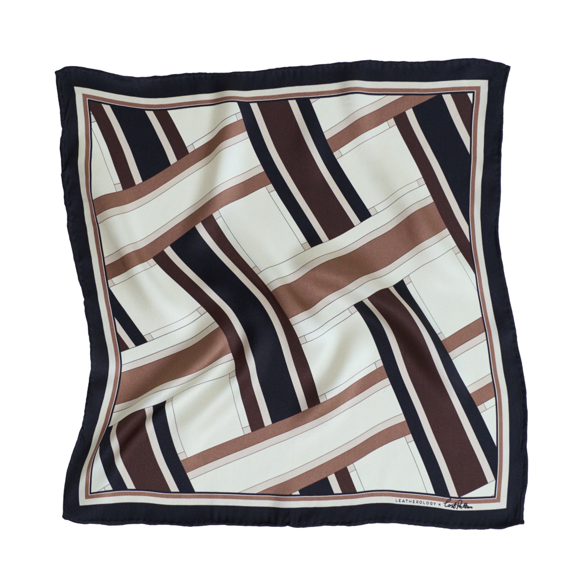 Lost Pattern x Leatherology Silk Pocket Square - Neutral - LOST PATTERN Silk Pocket Square