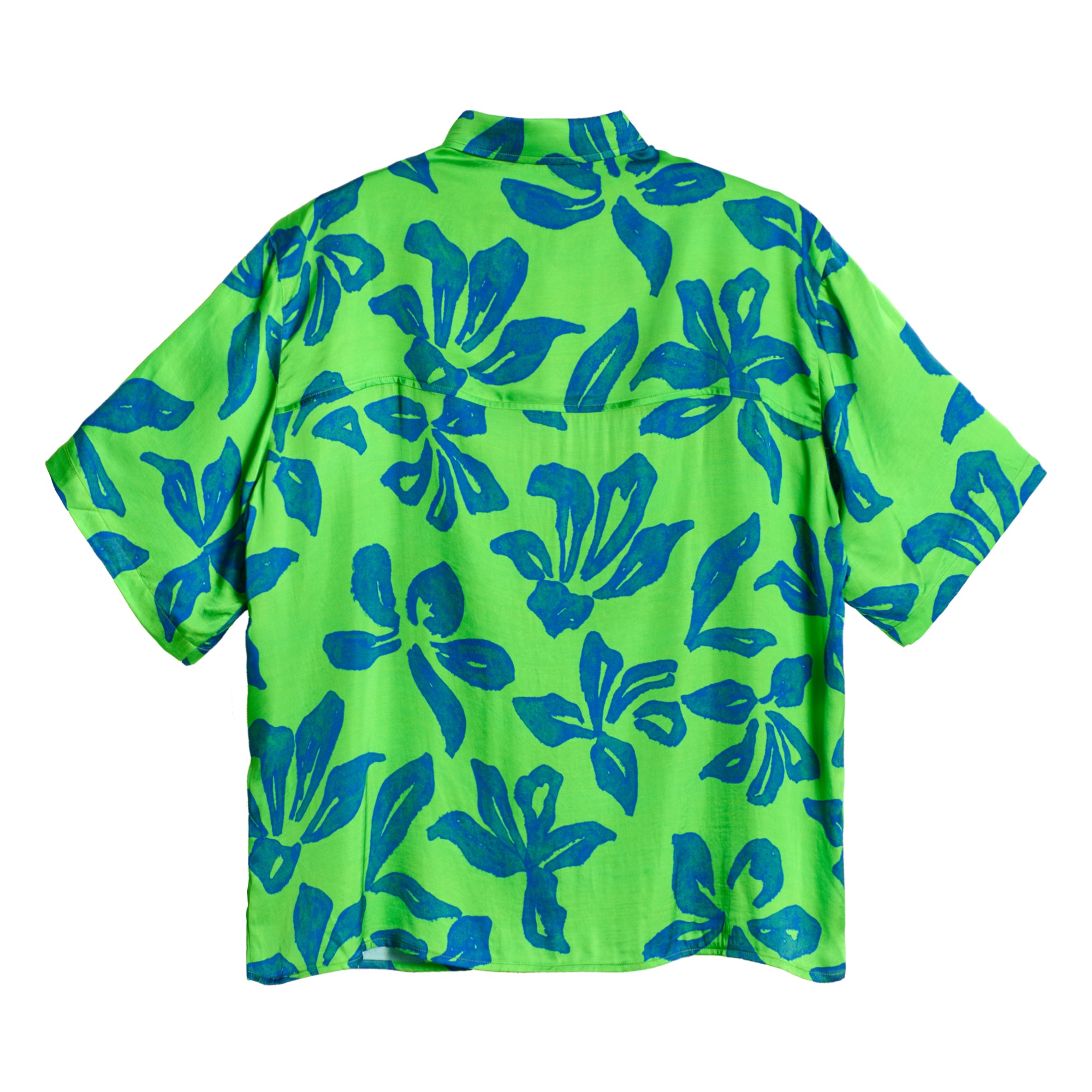 "Tropical Bliss" Patchwork Oversized Hawaii Shirt - Green - S - LOST PATTERN Shirt