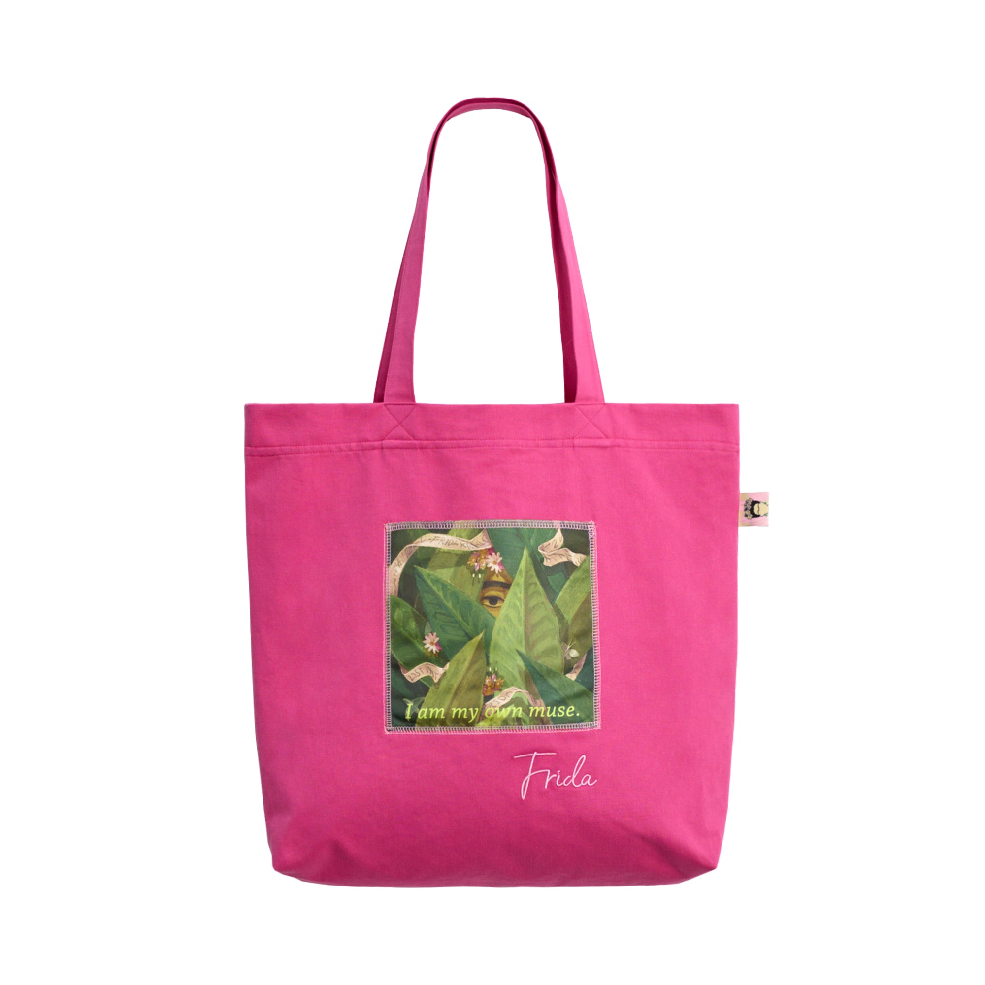 "I Am My Own Muse by Frida" Cotton Tote Bag - Viva Magenta