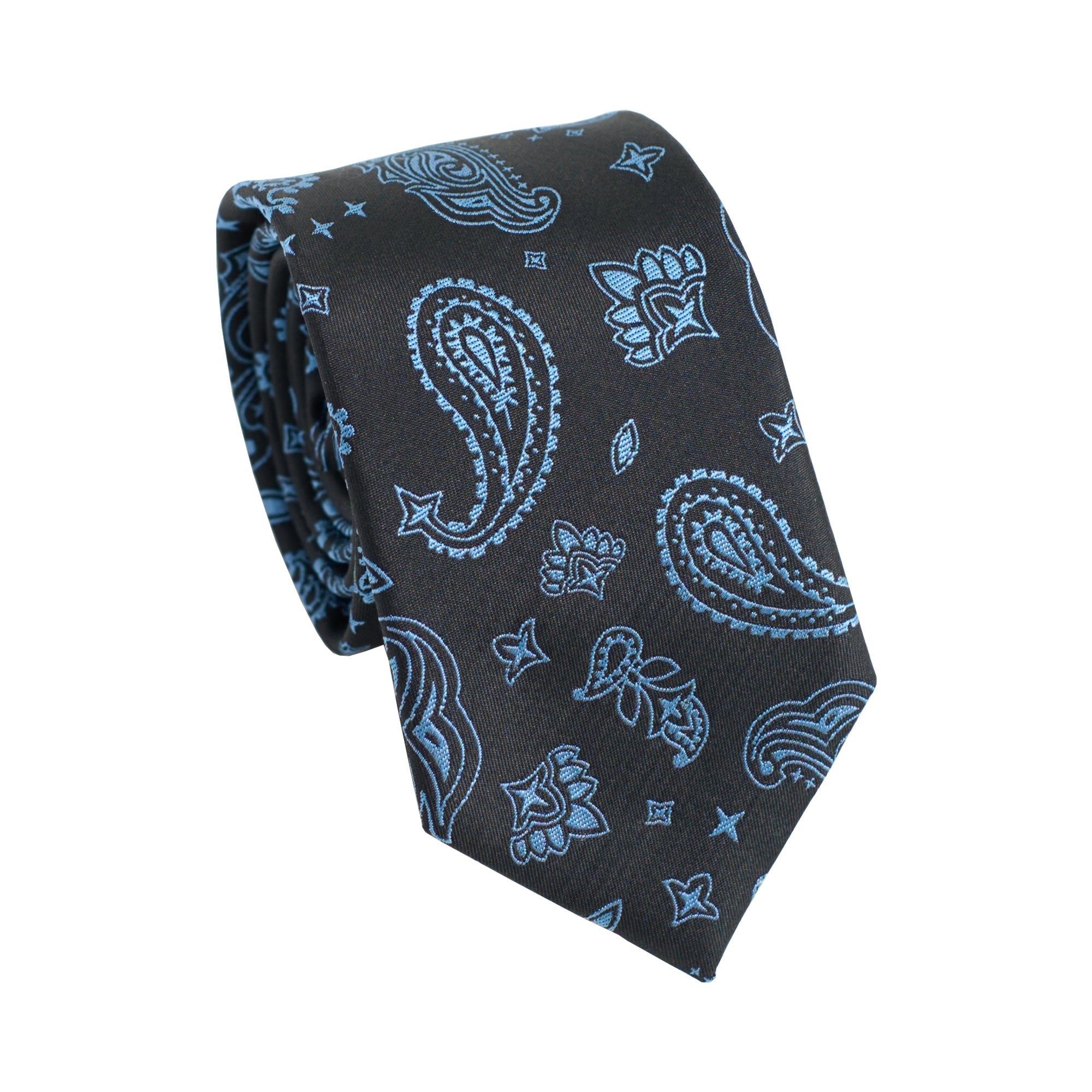 “Paisley" Silk Jacquard Tie - Midnight Blue