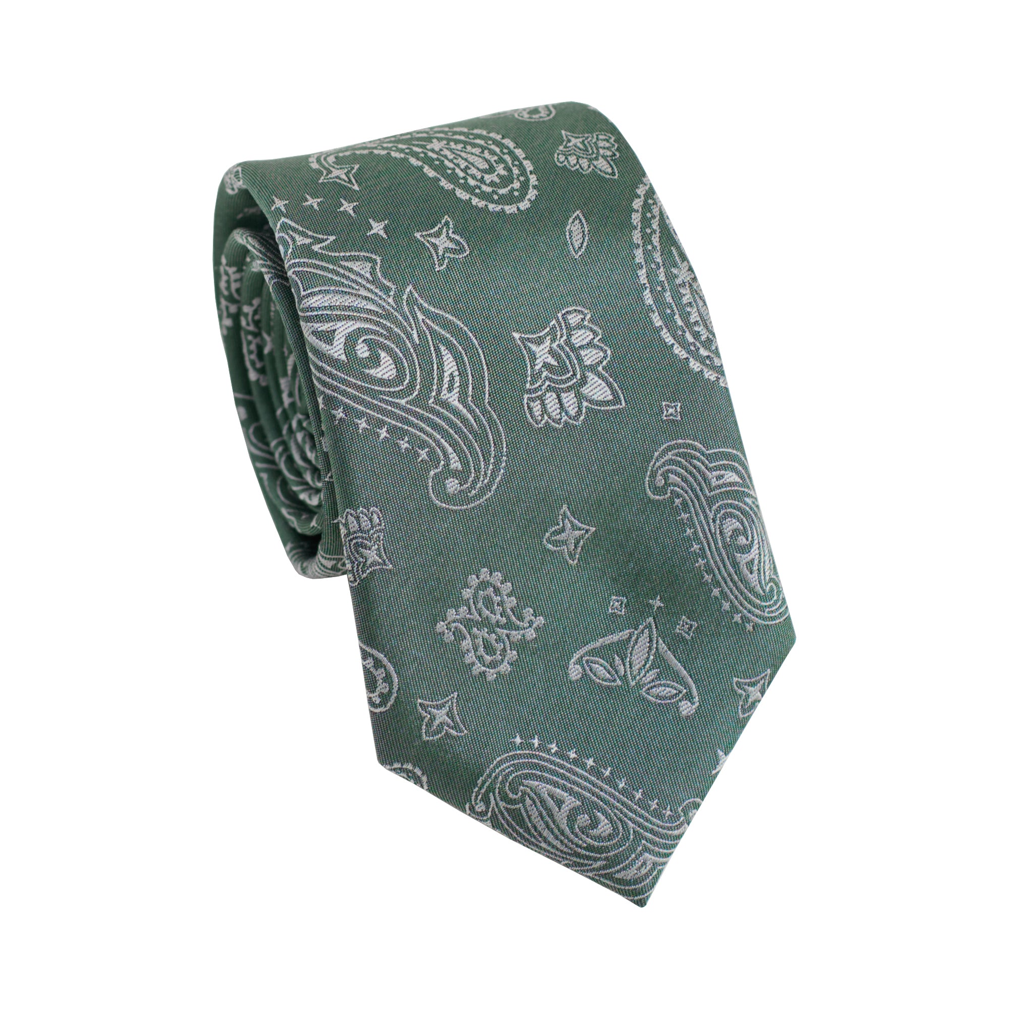 “Paisley" Silk Jacquard Tie - Green