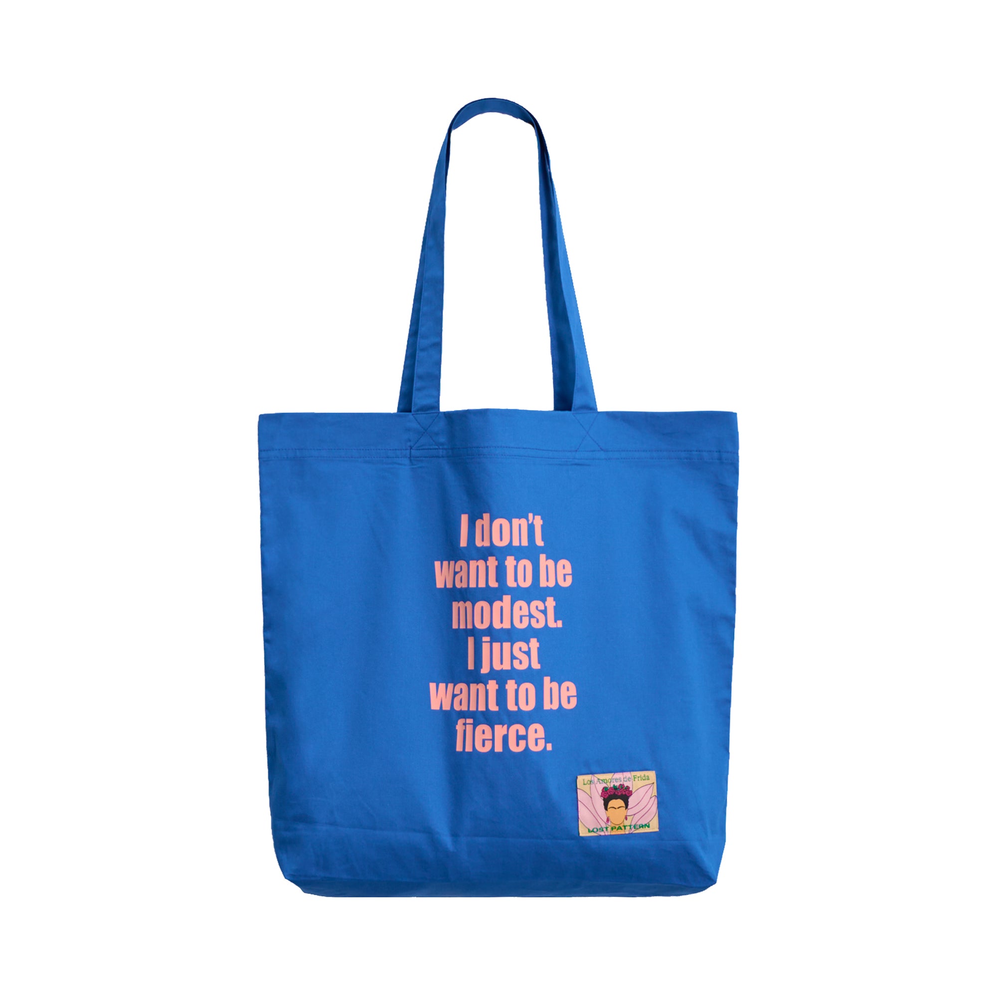 "The Voice of Frida" Cotton Tote Bag - Casa Azul Blue