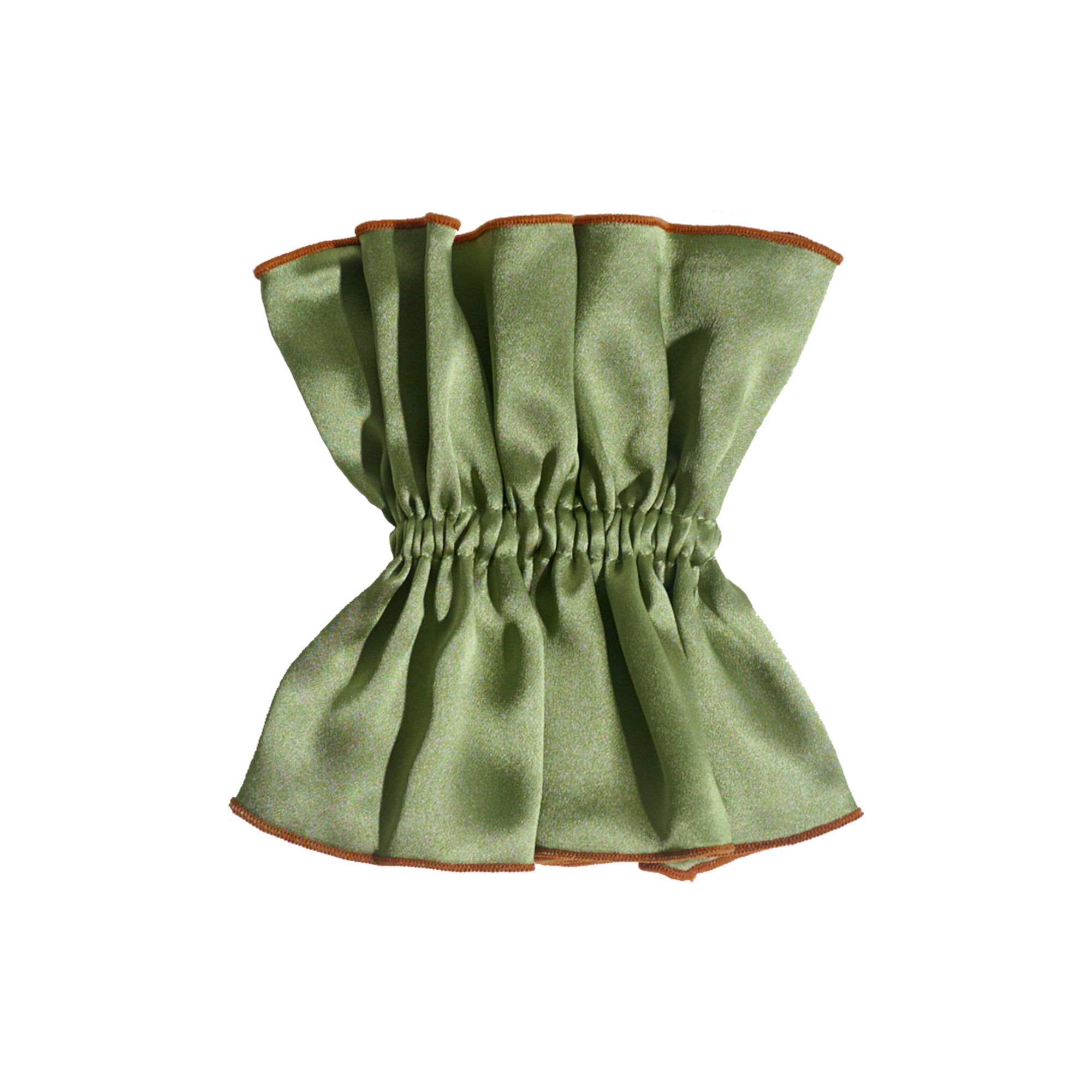 "Maxi Flower" Double-Layer Oversized Silk Scrunchie - Martini Olive - Martini Olive - LOST PATTERN Scrunchie
