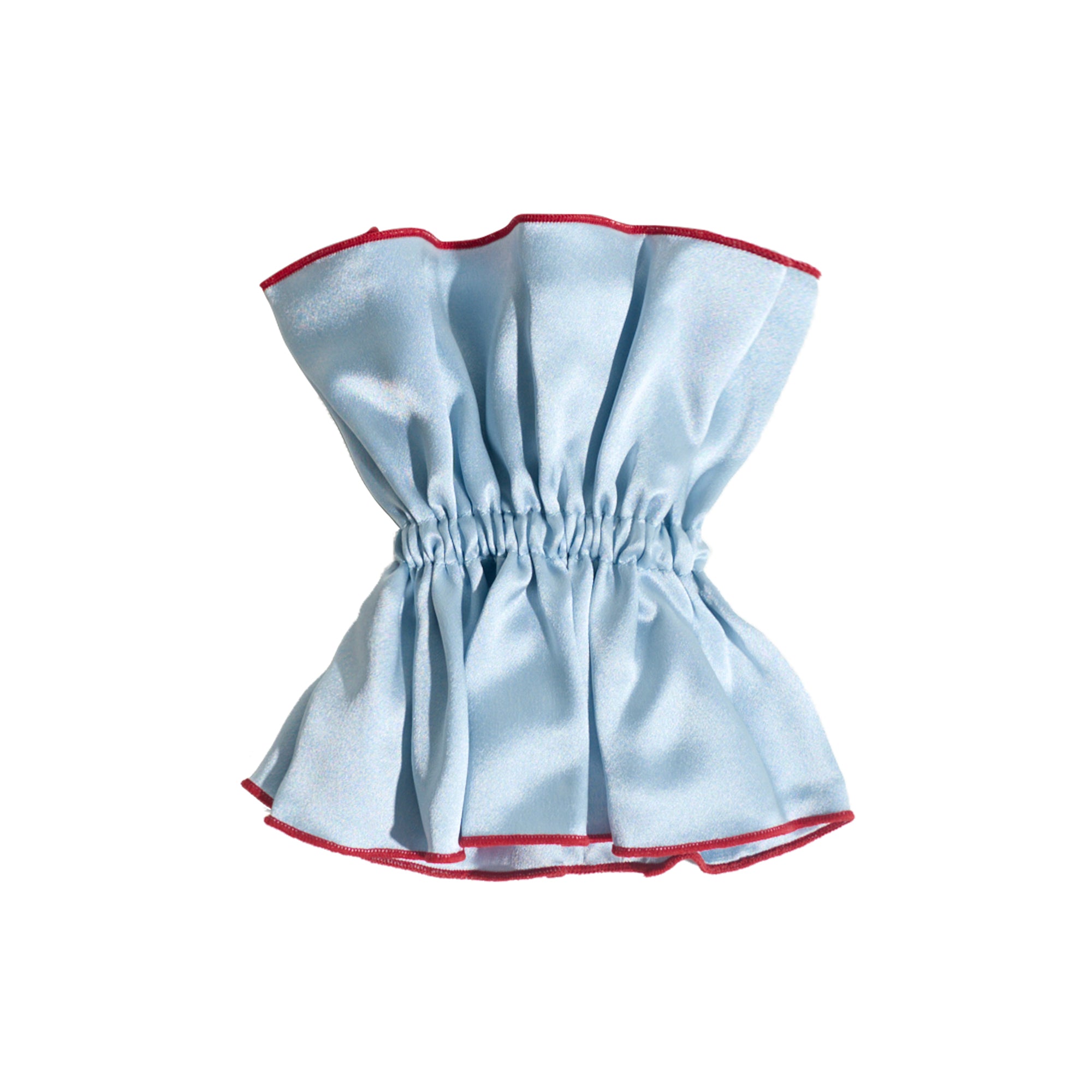 "Maxi Flower" Double-Layer Oversized Silk Scrunchie - Pastel Blue - Pastel Blue - LOST PATTERN Scrunchie