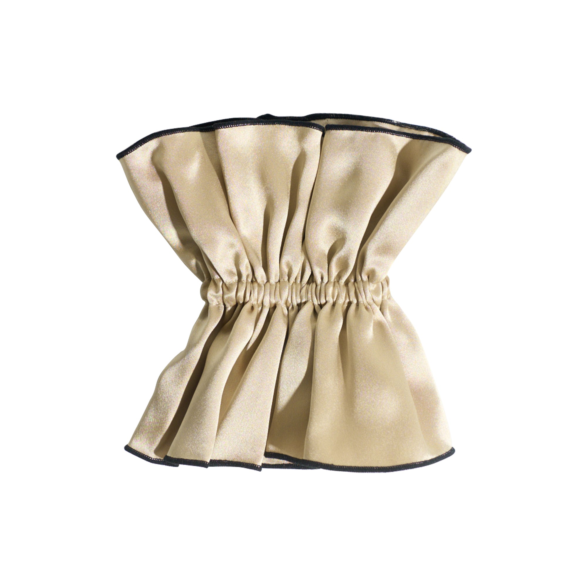 "Maxi Flower" Double-Layer Oversized Silk Scrunchie - Tan - Tan - LOST PATTERN Scrunchie