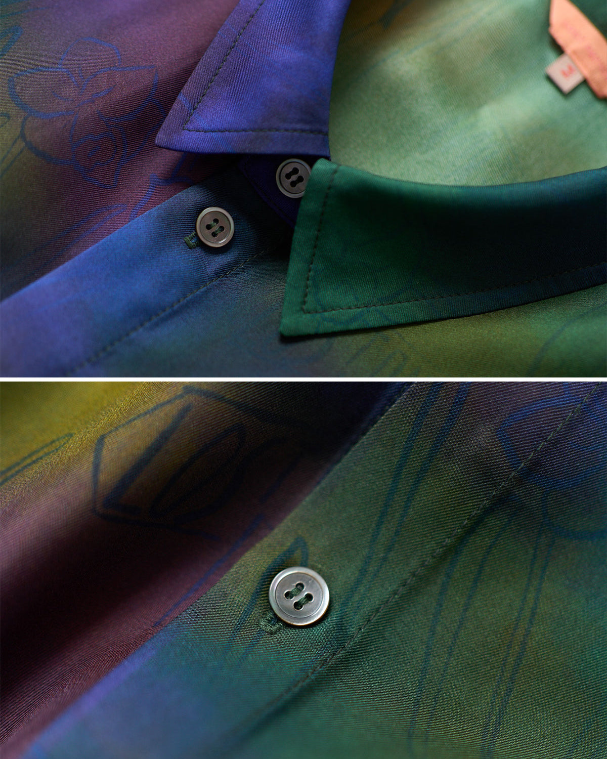 "Brooklyn" Oversized Silk Hawaii Shirt - Green - Green / XS / Silk - LOST PATTERN Shirt