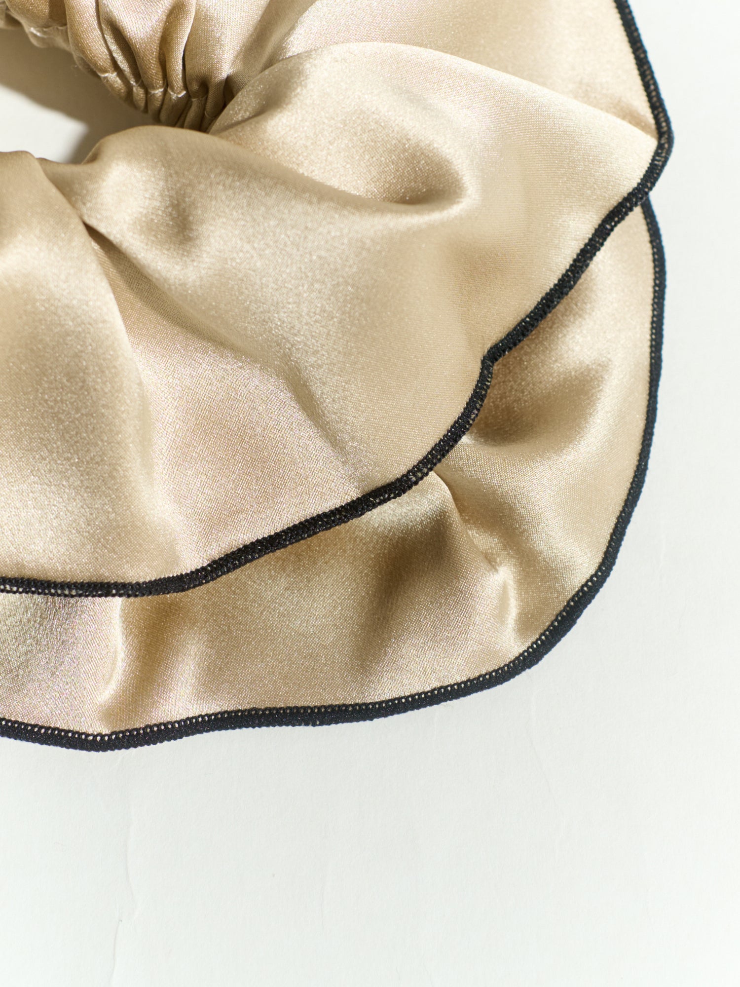 "Maxi Flower" Double-Layer Oversized Silk Scrunchie - Tan - Tan - LOST PATTERN Scrunchie