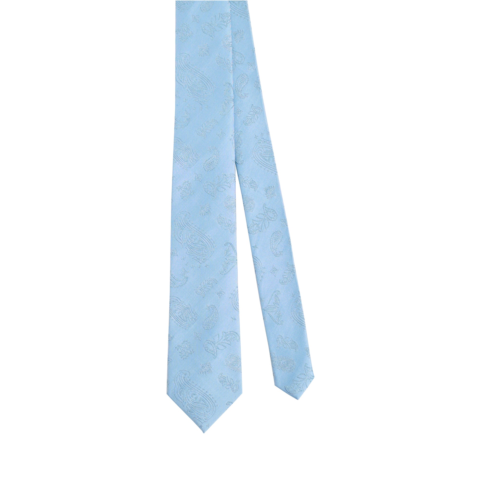 “Paisley" Silk Jacquard Tie - Sky Blue