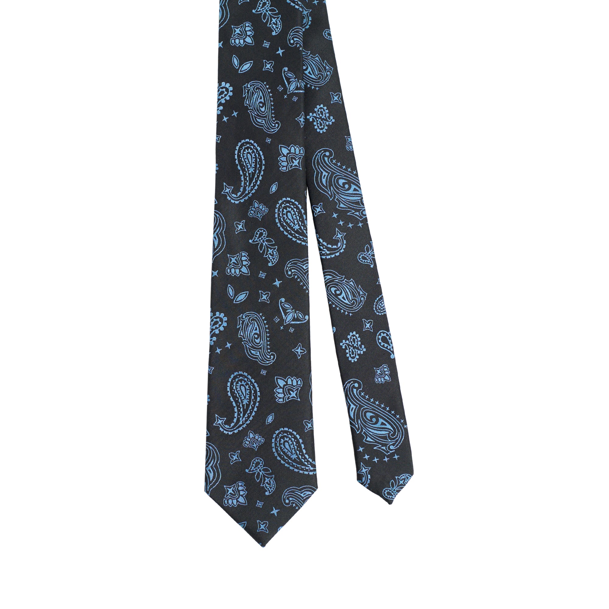 “Paisley" Silk Jacquard Tie - Midnight Blue