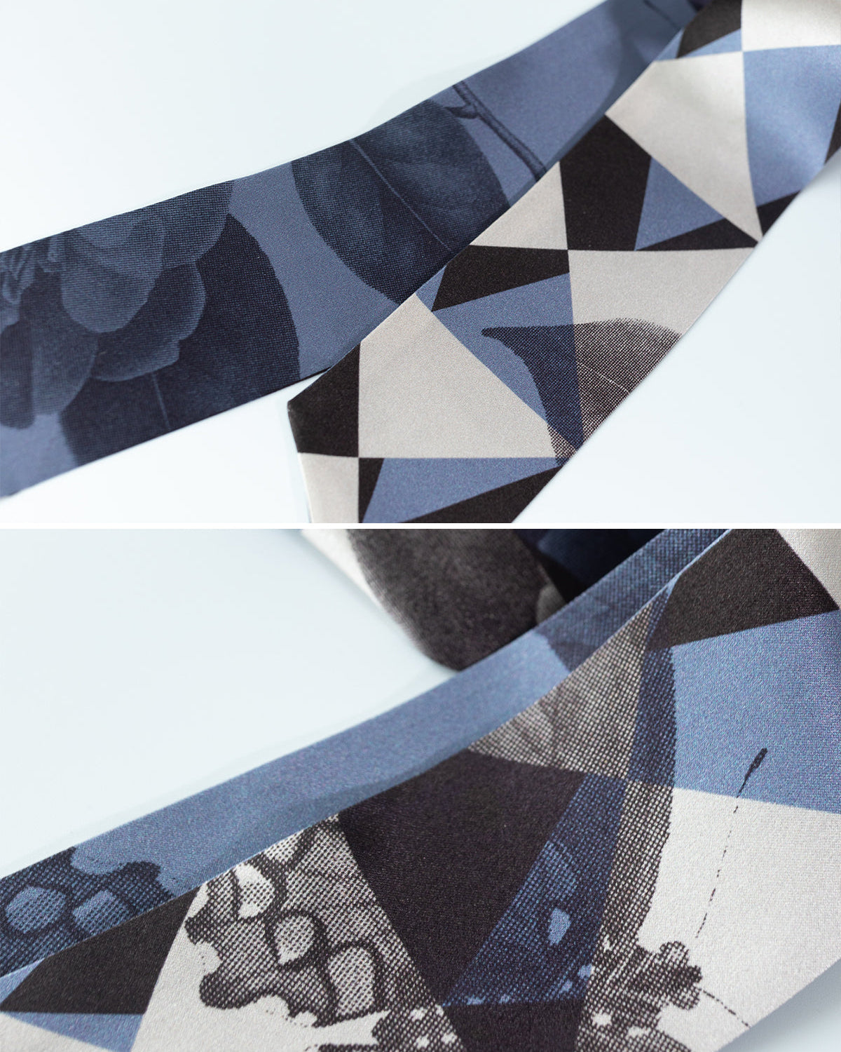 "Prism" Silk Skinny Scarf - blue - LOST PATTERN Silk Skinny Scarf