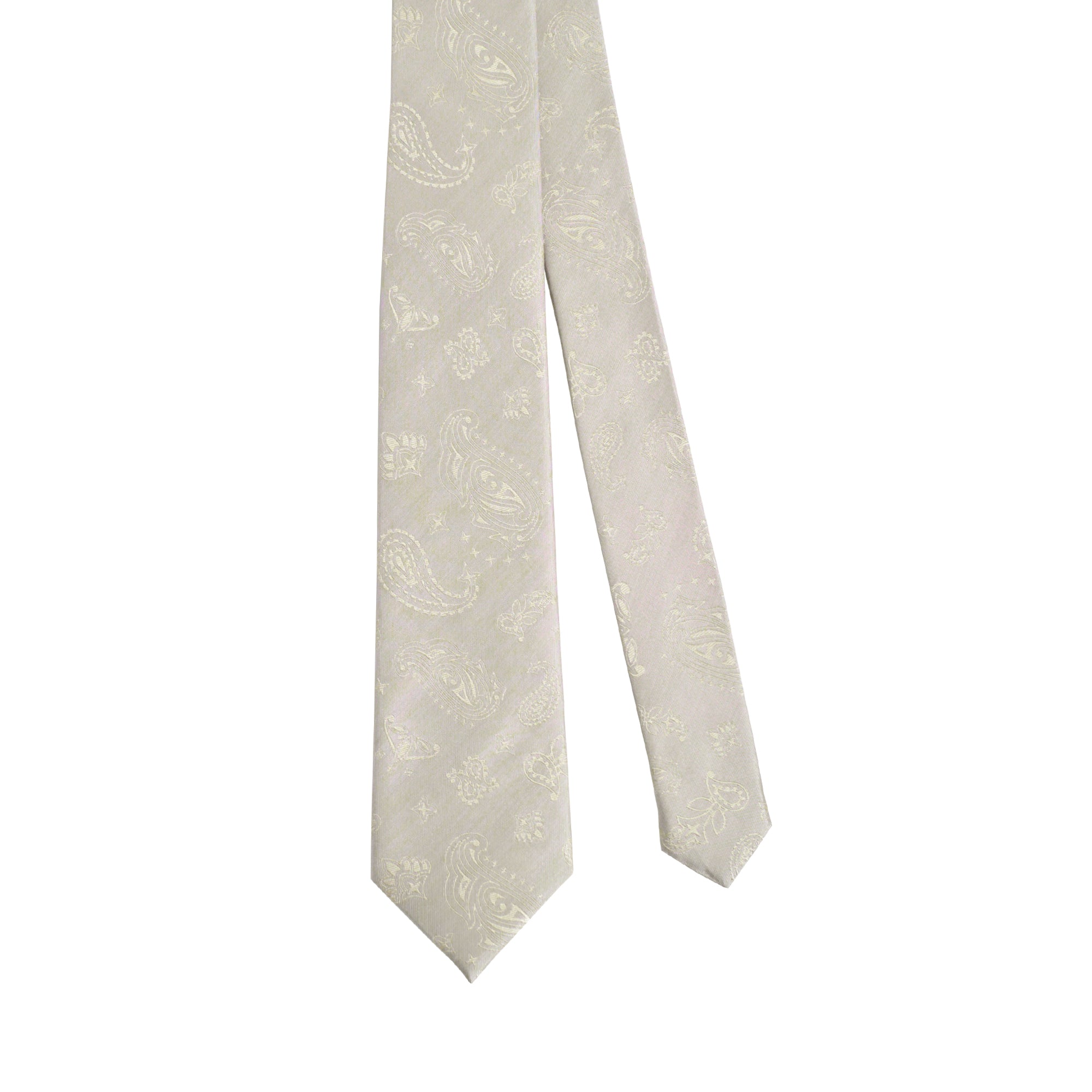 “Paisley" Silk Jacquard Tie - Champagne