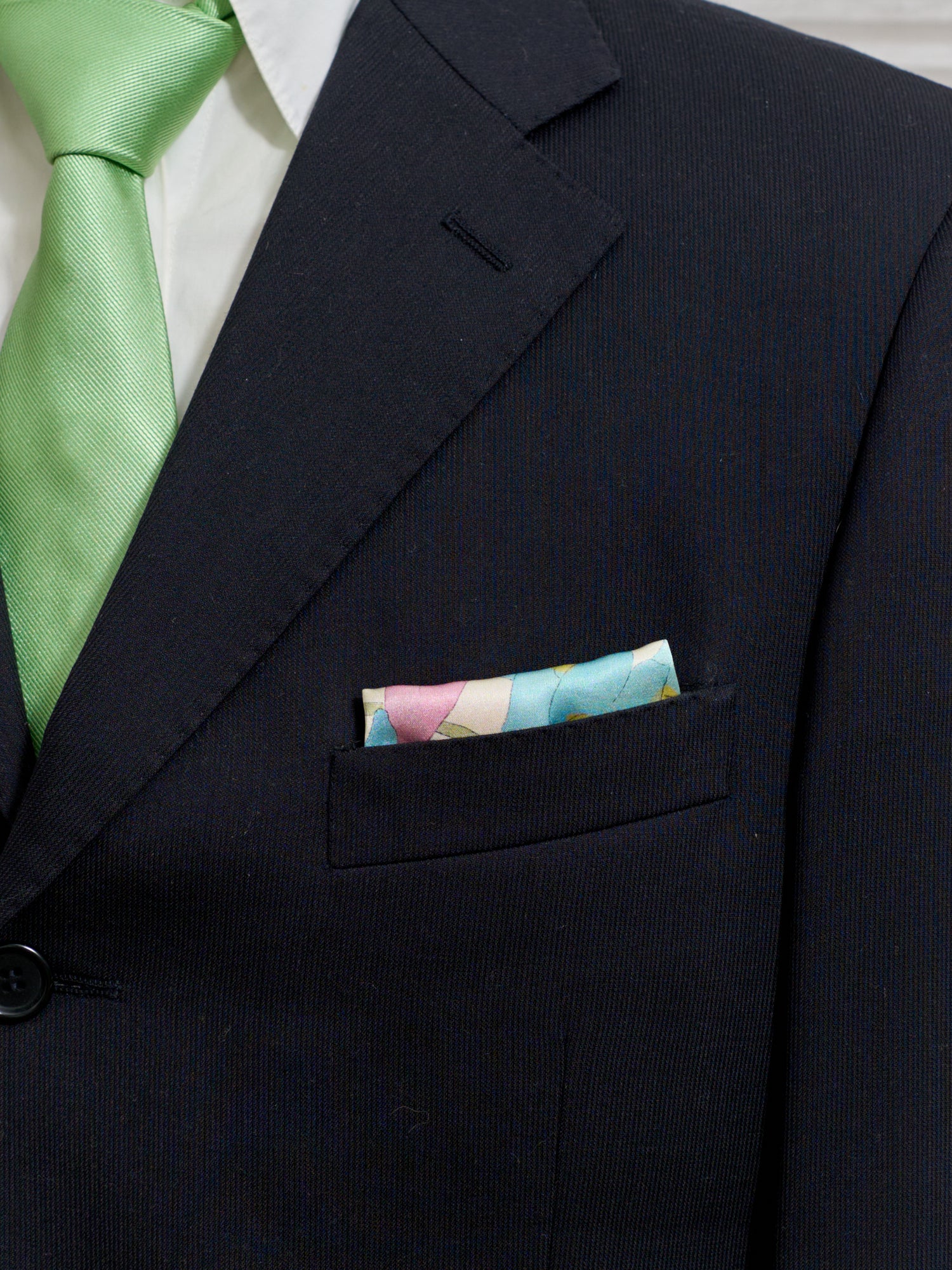 "Cartagena" Silk Pocket Square - Champagne - LOST PATTERN Silk Pocket Square