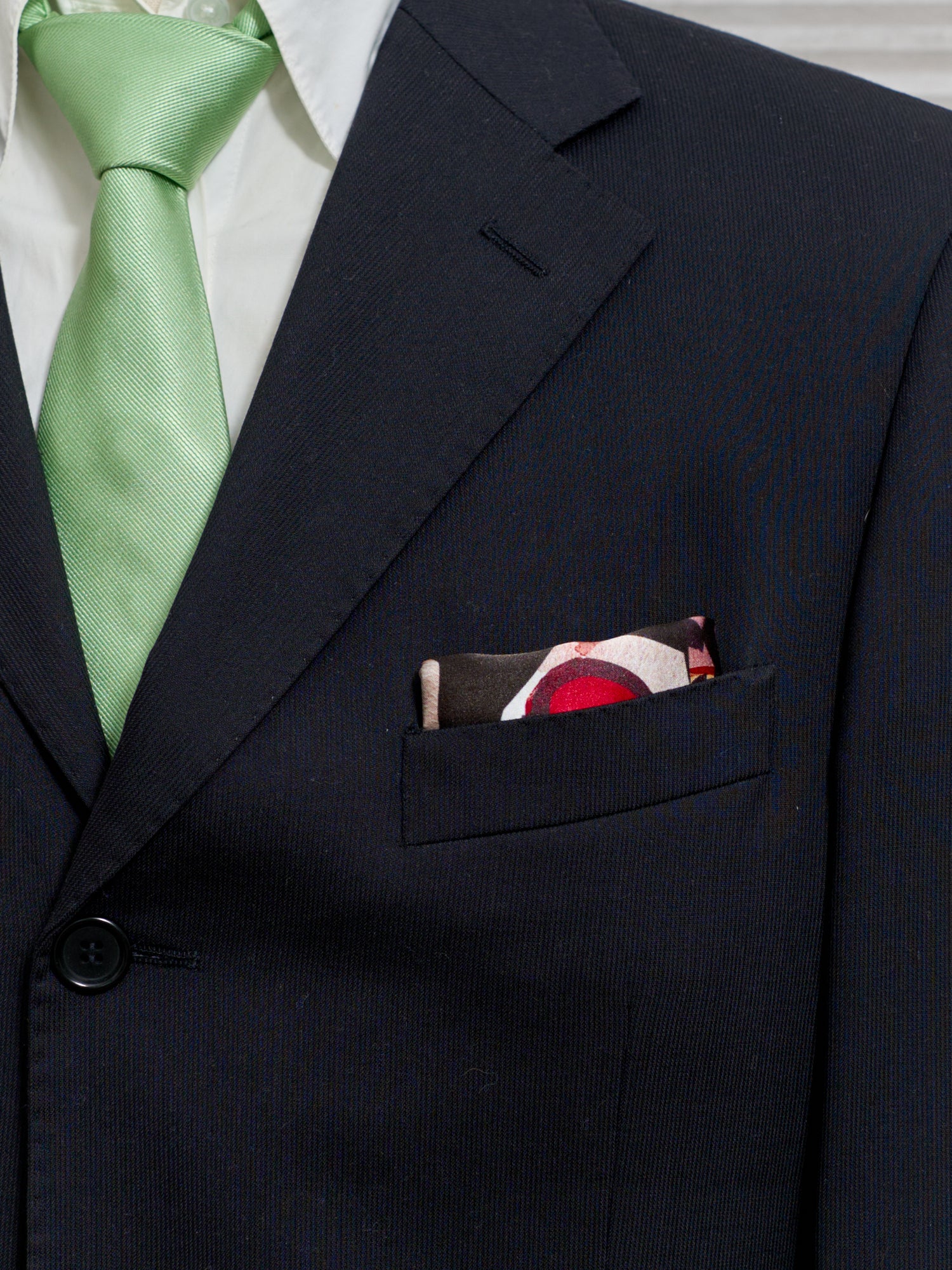 "Lost Cherries" Silk Pocket Square - Deep Green - LOST PATTERN Silk Pocket Square