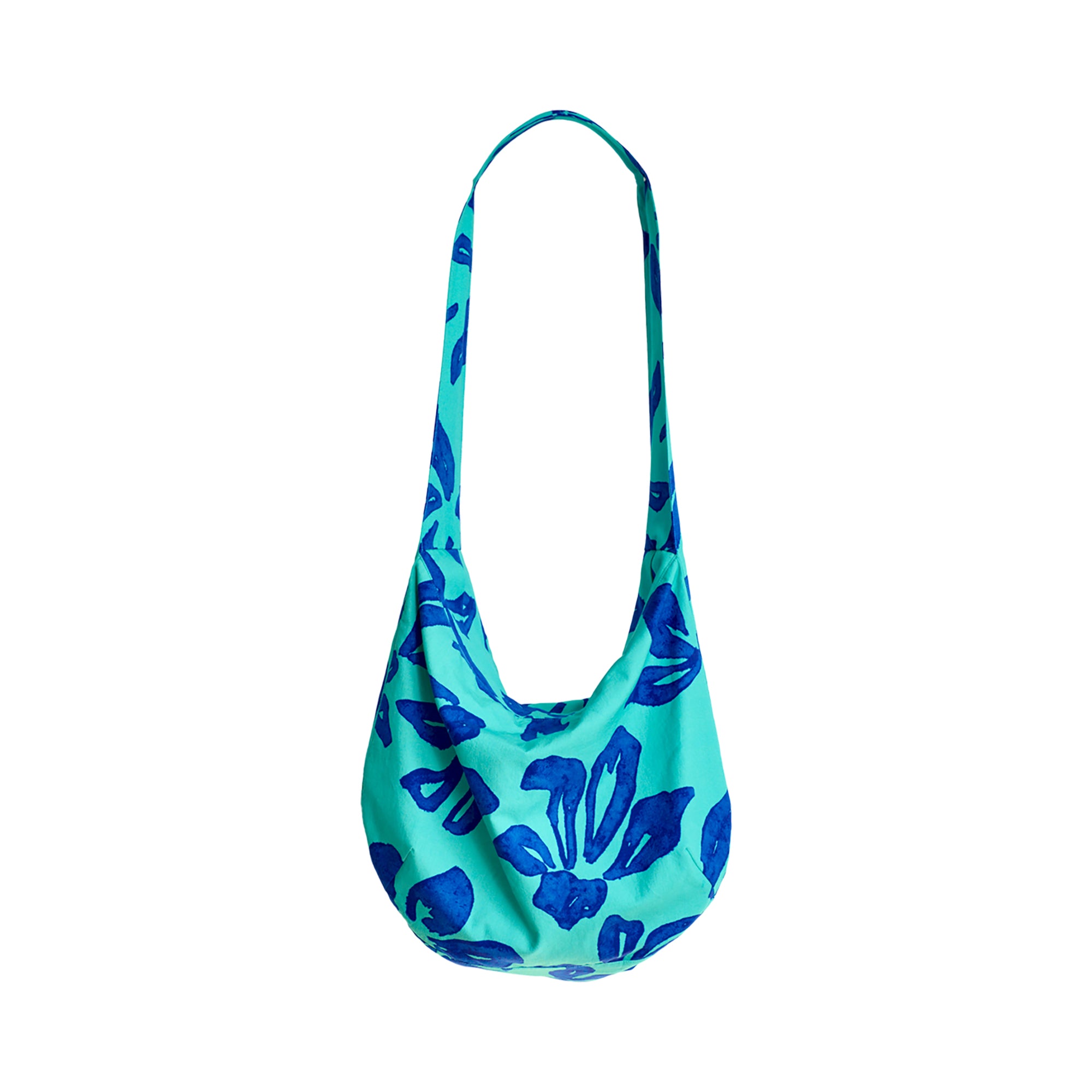 "Tropical Bliss" Hobo Crossbody Bag - Ocean Blue - Ocean Blue - LOST PATTERN Tote Bag