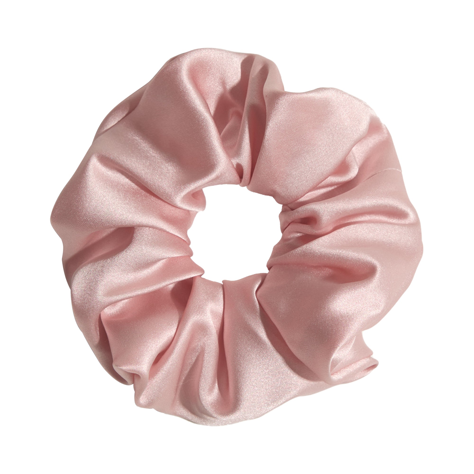 "Silken Hair" Silk Scrunchie Hair Tie - Peach - Peach - LOST PATTERN Scrunchie