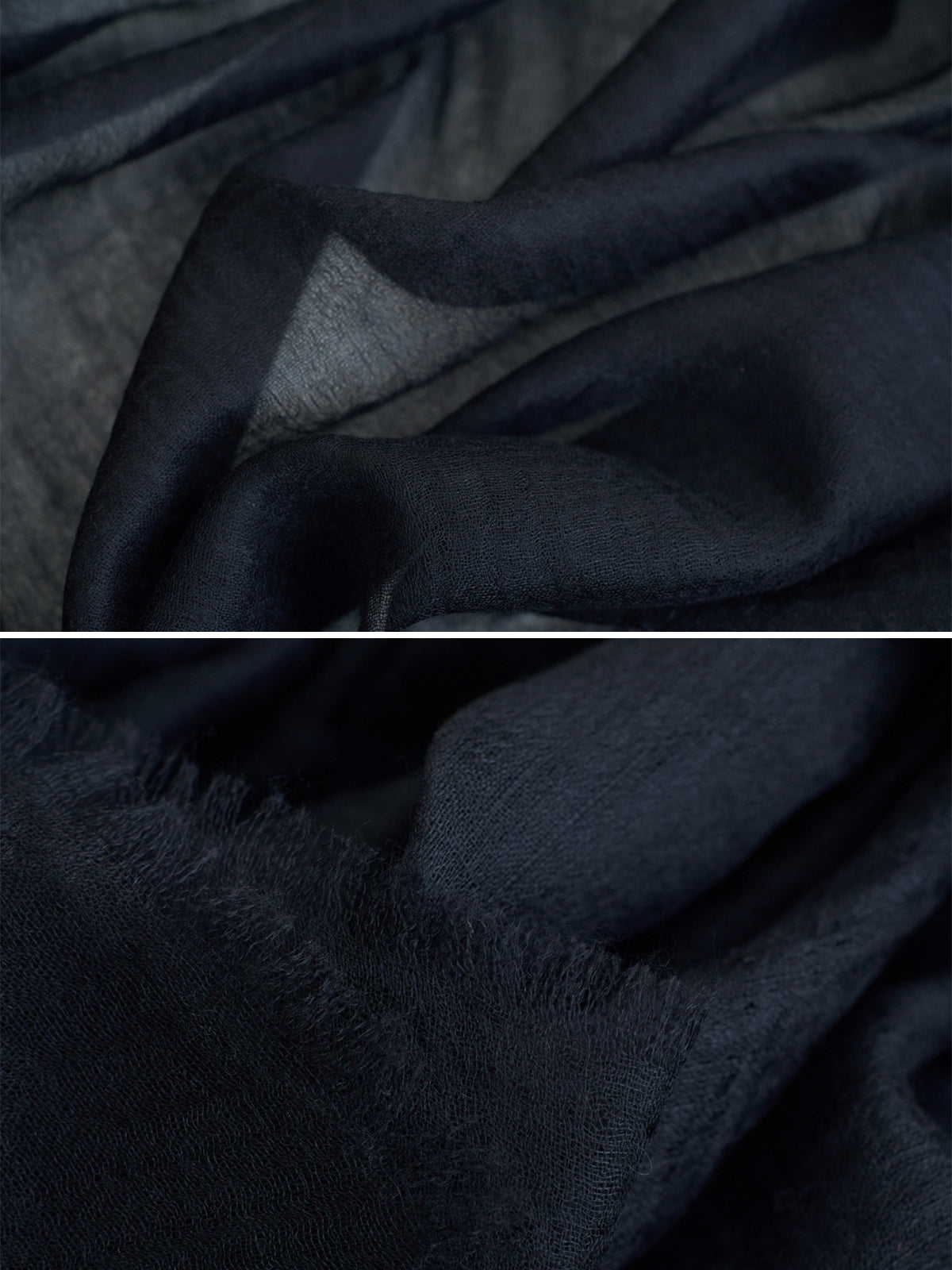 "Featherlight" Oversized Cashmere Scarf - Black - Classic Black - LOST PATTERN Cashmere
