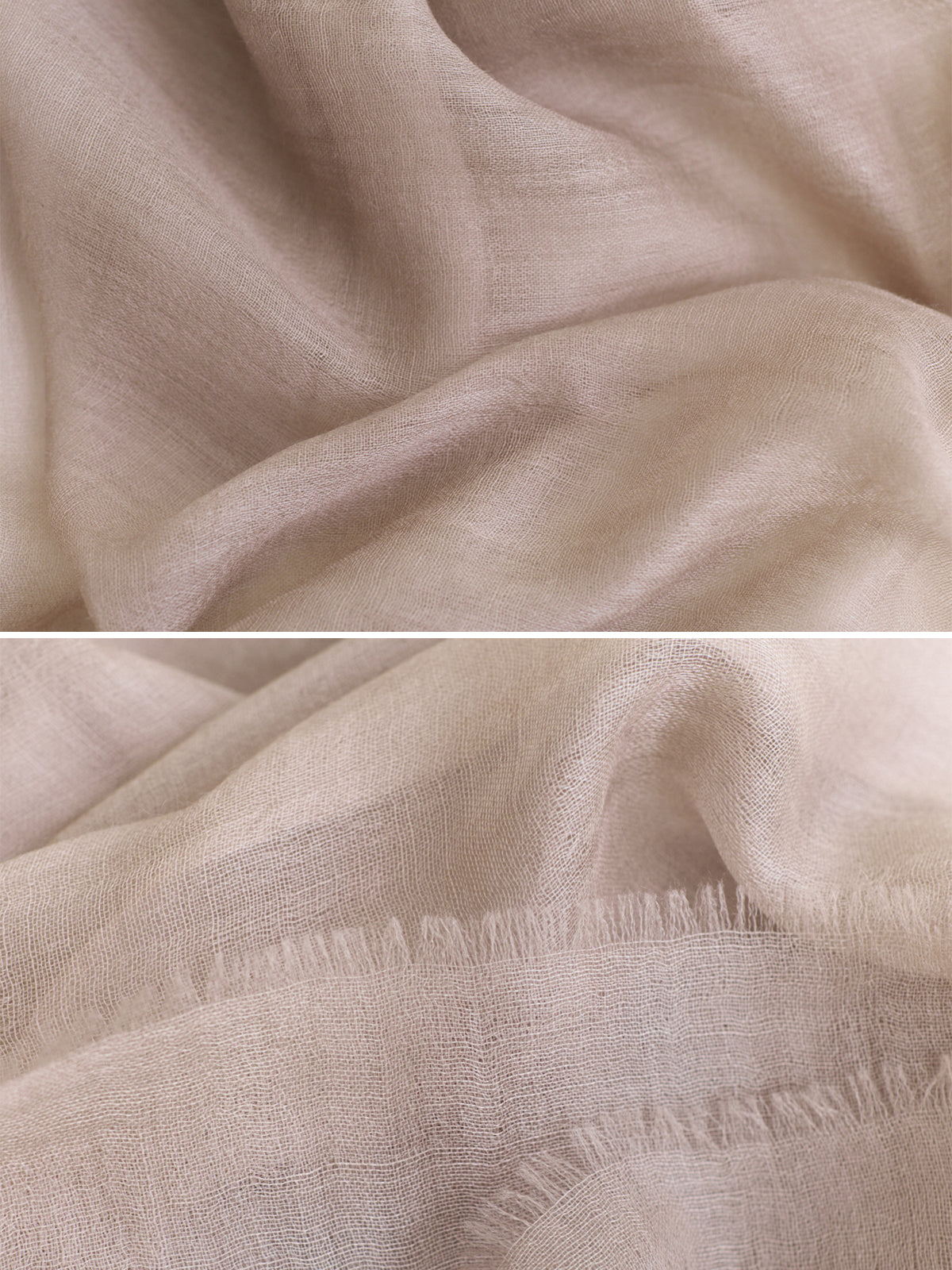 "Featherlight" Oversized Cashmere Scarf - Light Tan - Light Tan - LOST PATTERN Cashmere