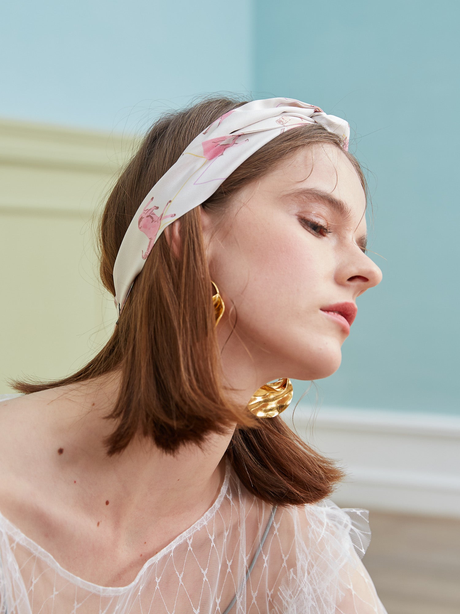 "Antelope" Silk Twill Skinny Scarf - Pink