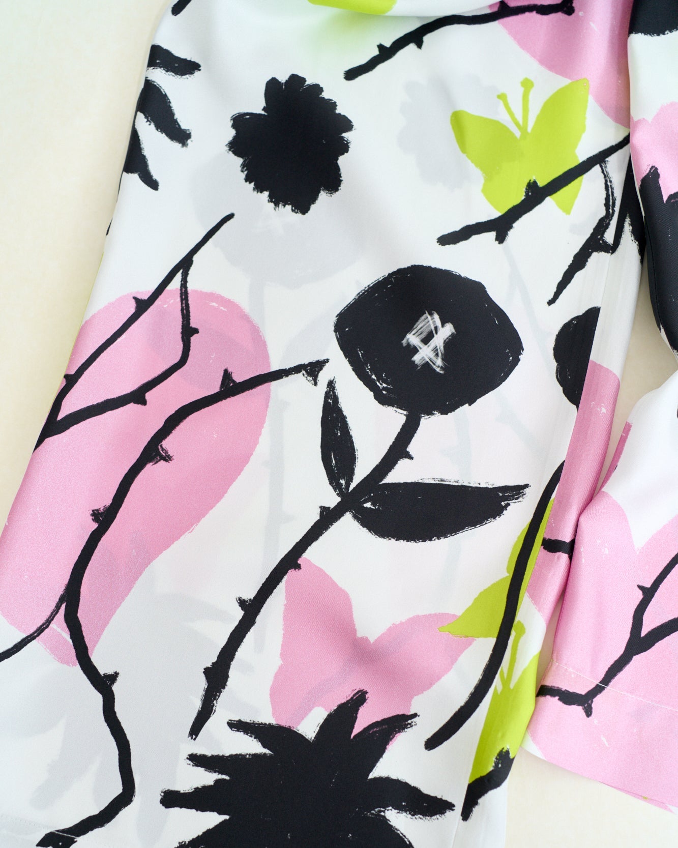 "Frida's Dream" Wide Leg Silk Palazzo Pants - Pink & Black - XS - LOST PATTERN Pants