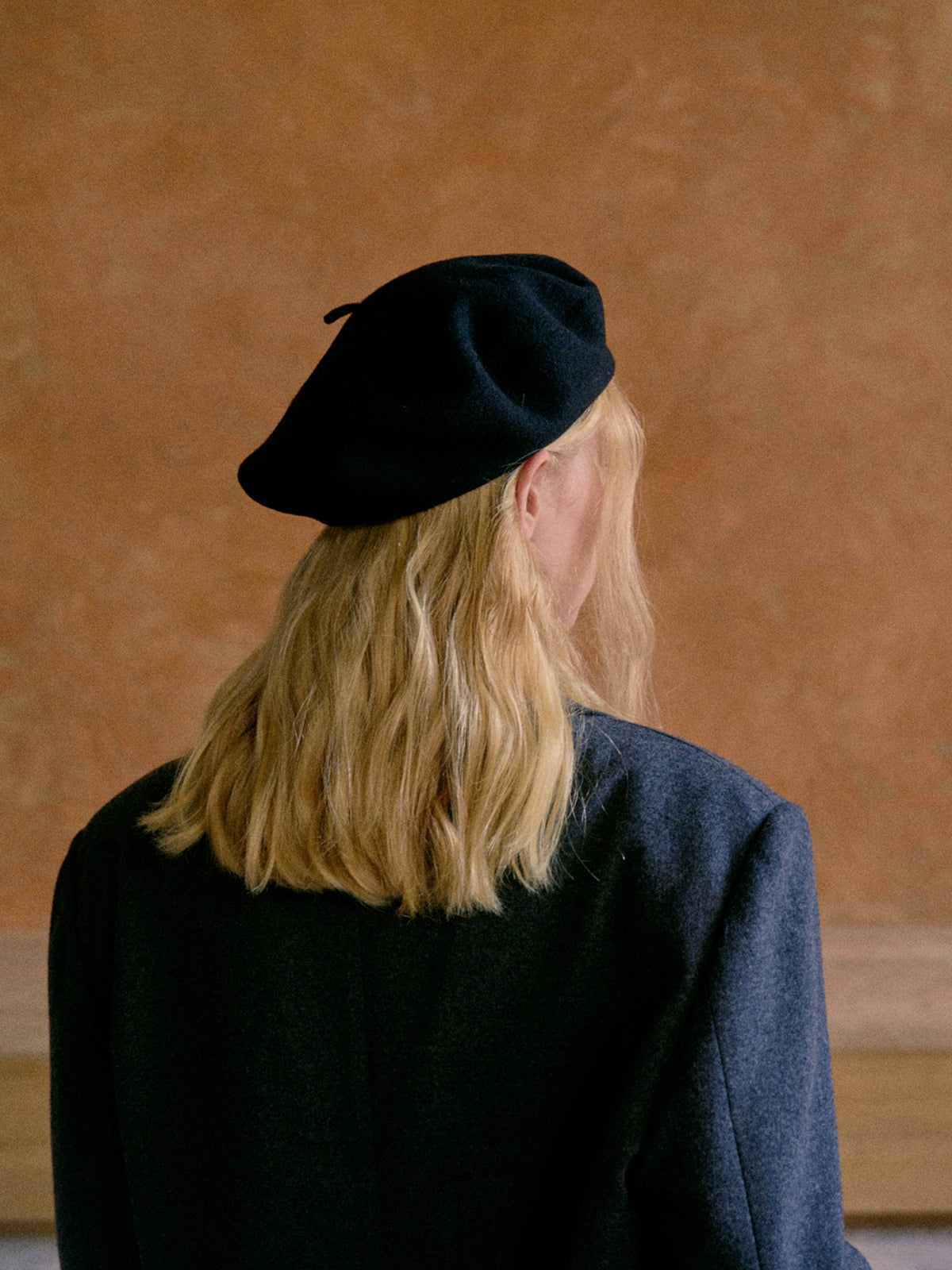 "Bon Chic" Wool Beret - Black - Black - LOST PATTERN Cashmere