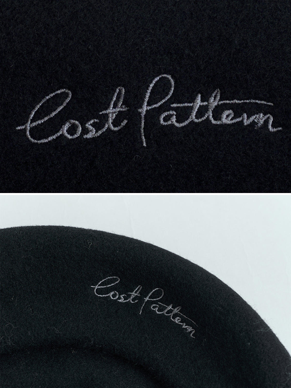 "Bon Chic" Wool Beret - Black - Black - LOST PATTERN Cashmere