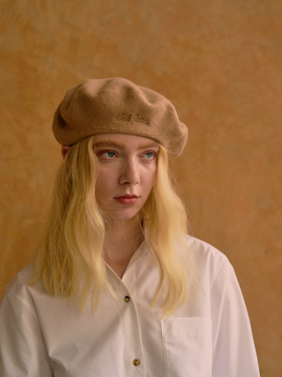 "Bon Chic" Wool Beret - Light Camel - Light Camel - LOST PATTERN Cashmere