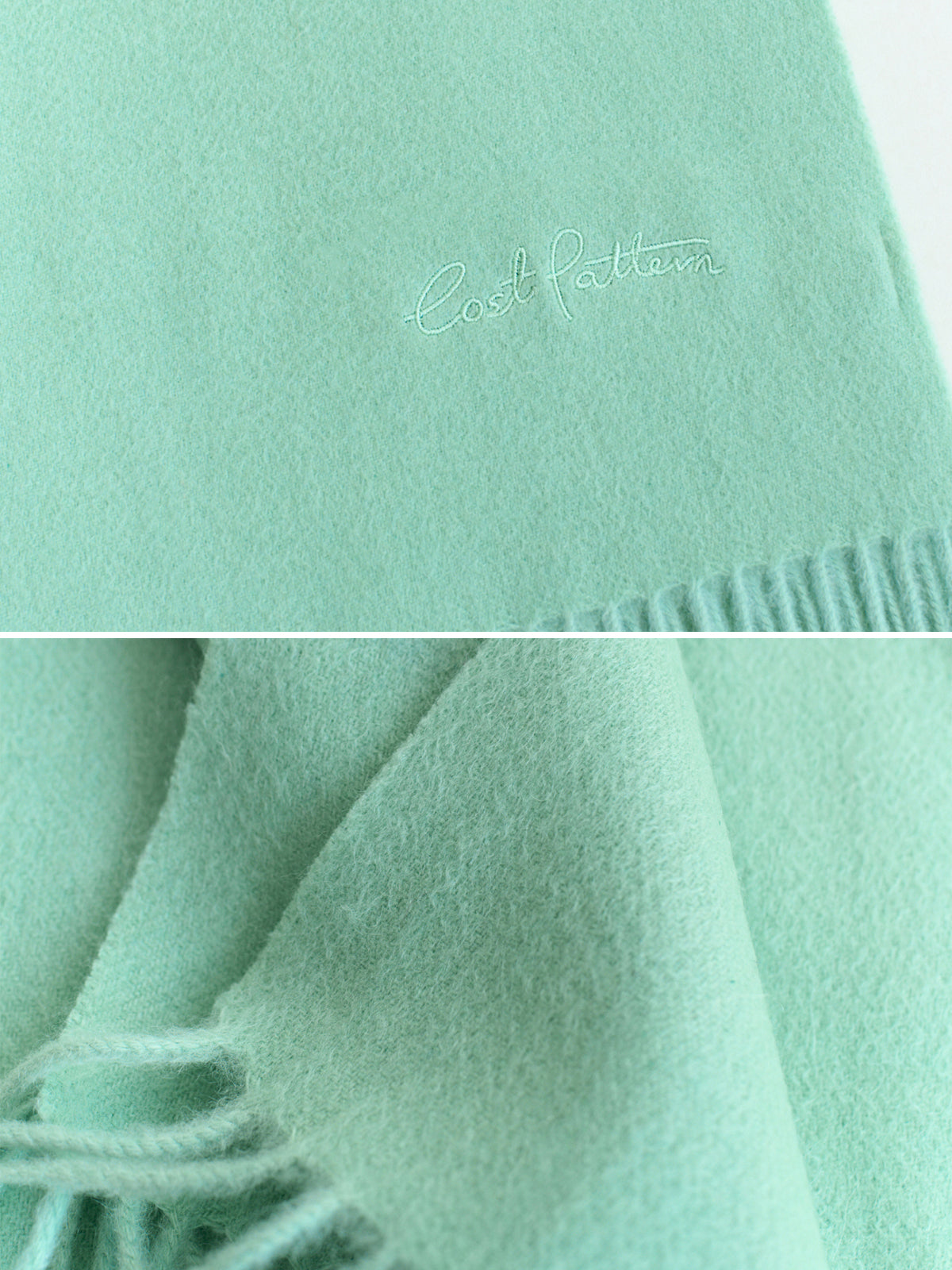 "Lost in Warmth" Classic Cashmere Scarf - Green - Green - LOST PATTERN Cashmere