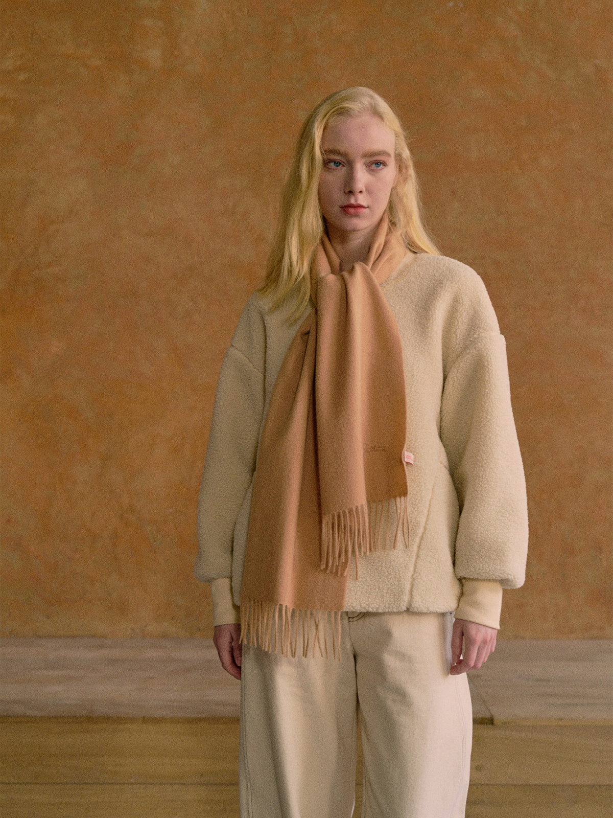 "Lost in Warmth" Classic Cashmere Scarf - Camel - Camel - LOST PATTERN Cashmere