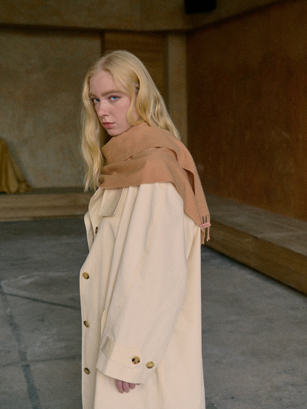 "Lost in Warmth" Classic Cashmere Scarf - Camel - Camel - LOST PATTERN Cashmere
