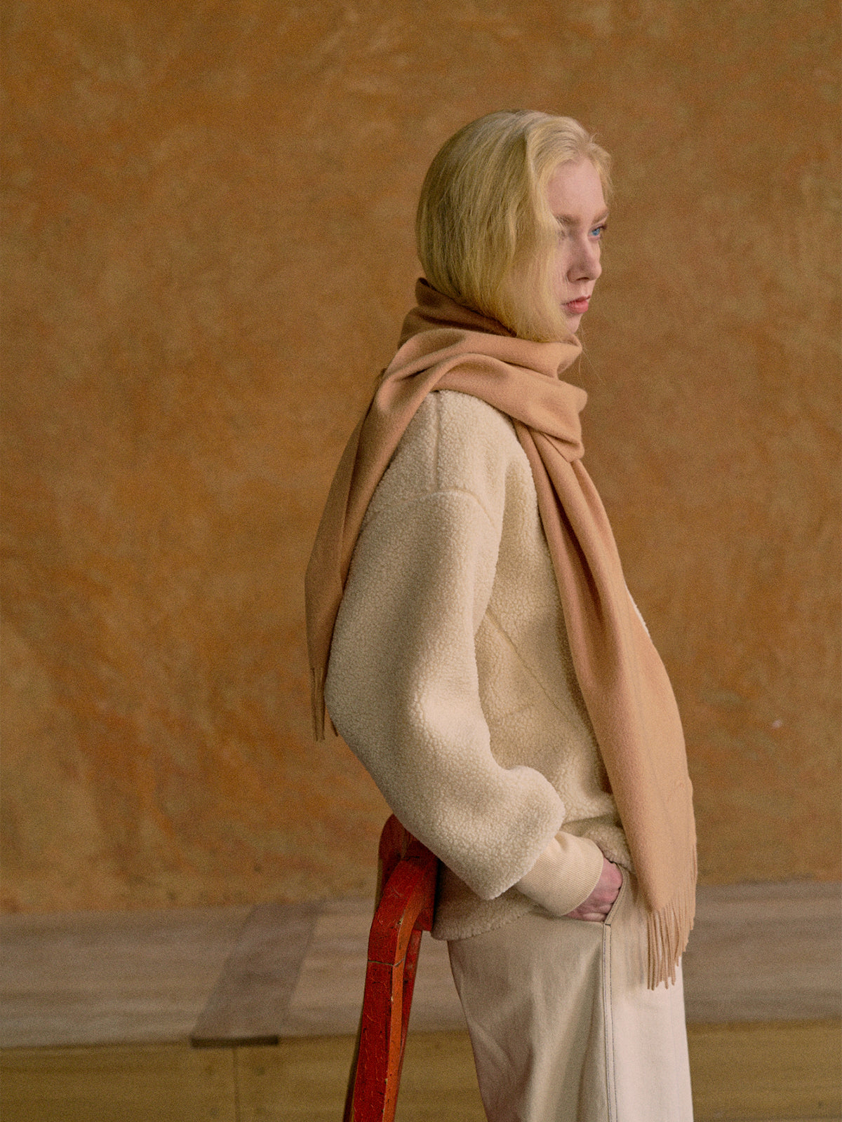 "Lost in Warmth" Classic Cashmere Scarf - Camel - Camel - LOST PATTERN Cashmere