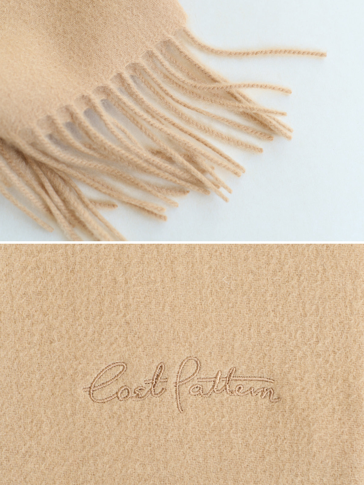 "Lost in Warmth" Classic Cashmere Scarf - Camel - Camel - LOST PATTERN Cashmere