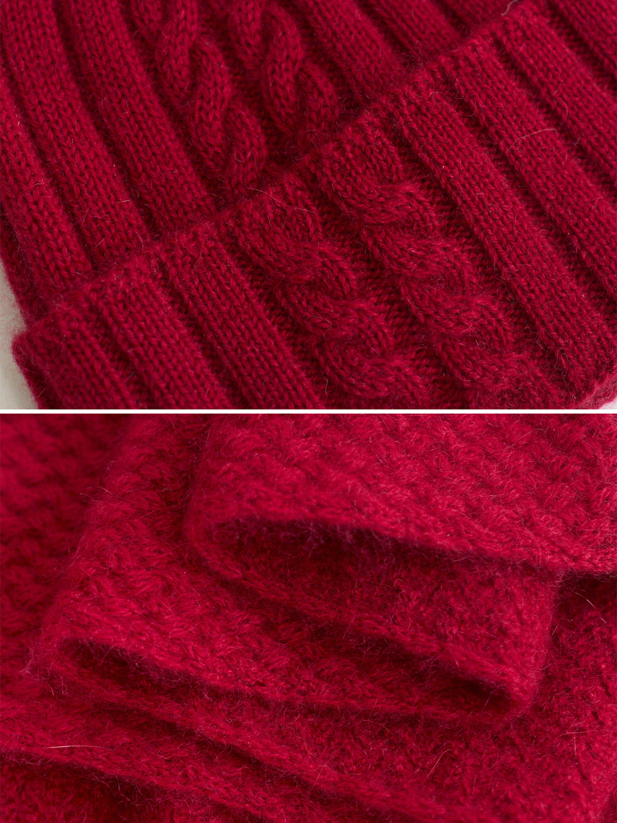 "Warmth Whisper" Cashmere Scarf & Beanie Hat Gift Set - Red - Red - LOST PATTERN Cashmere