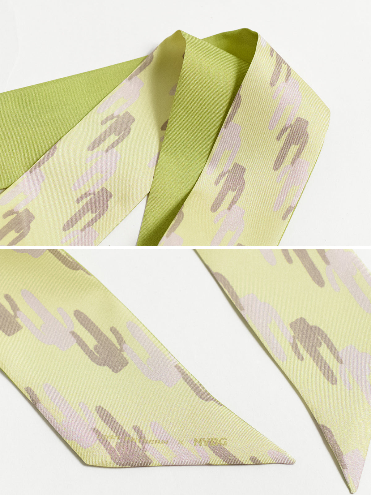 Lost Pattern x NYBG "Oasis Charms" Silk Skinny Scarf - Green
