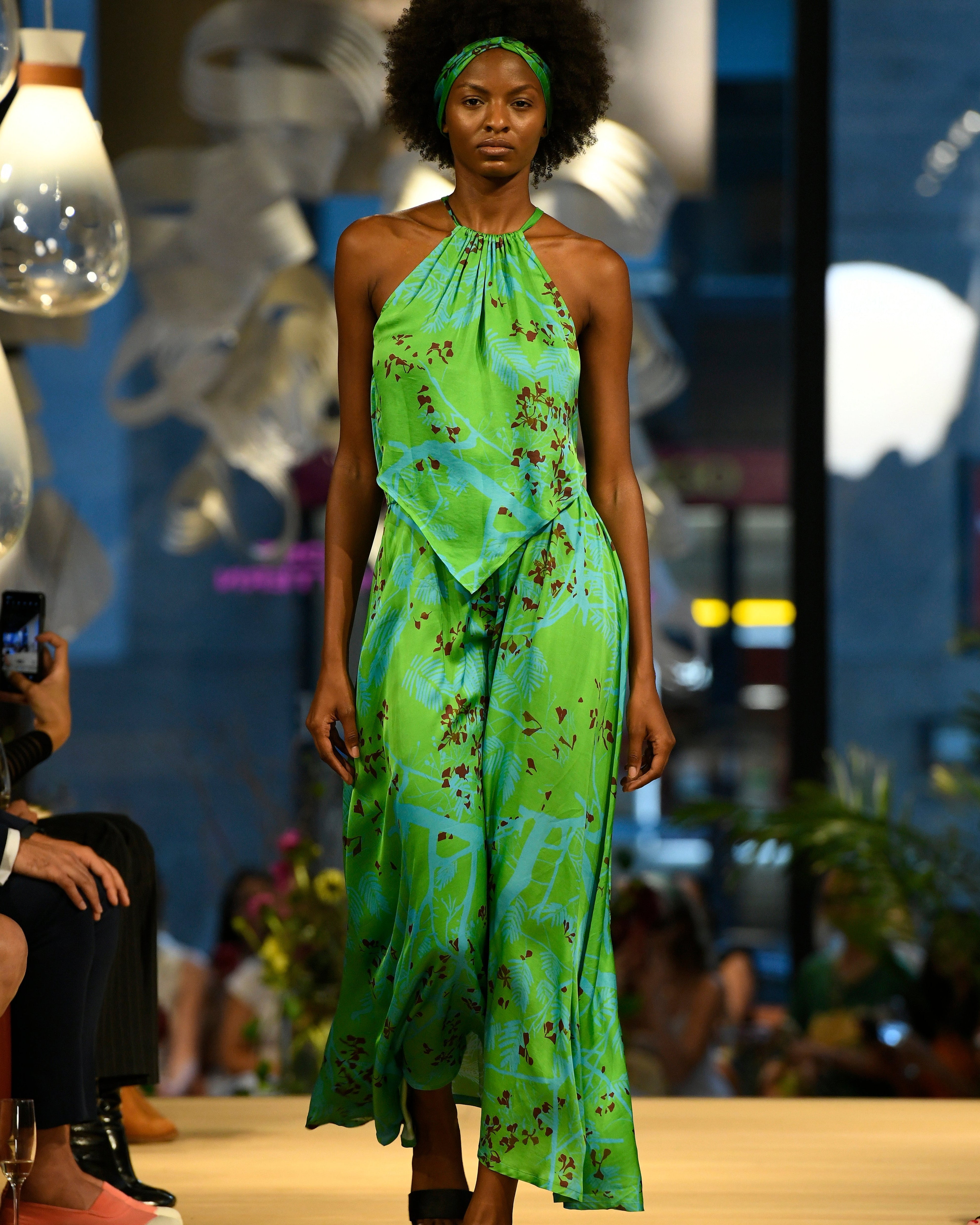 "Coco Dream" Satin Midi Skirt - Green - S - LOST PATTERN Skirt