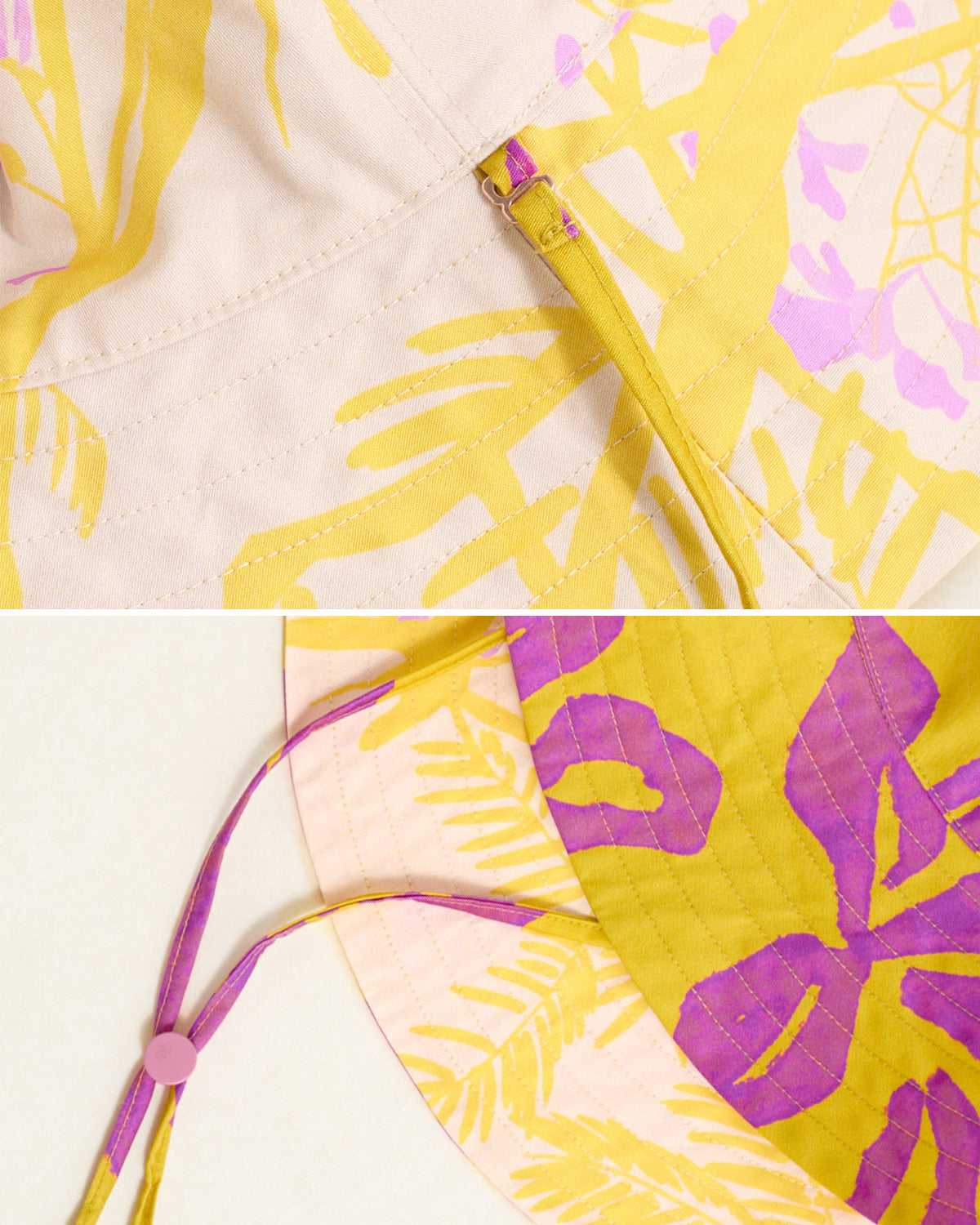 "Tropical Bliss" Reversible Sun Hat - Golden Hour - Yellow - LOST PATTERN Hats