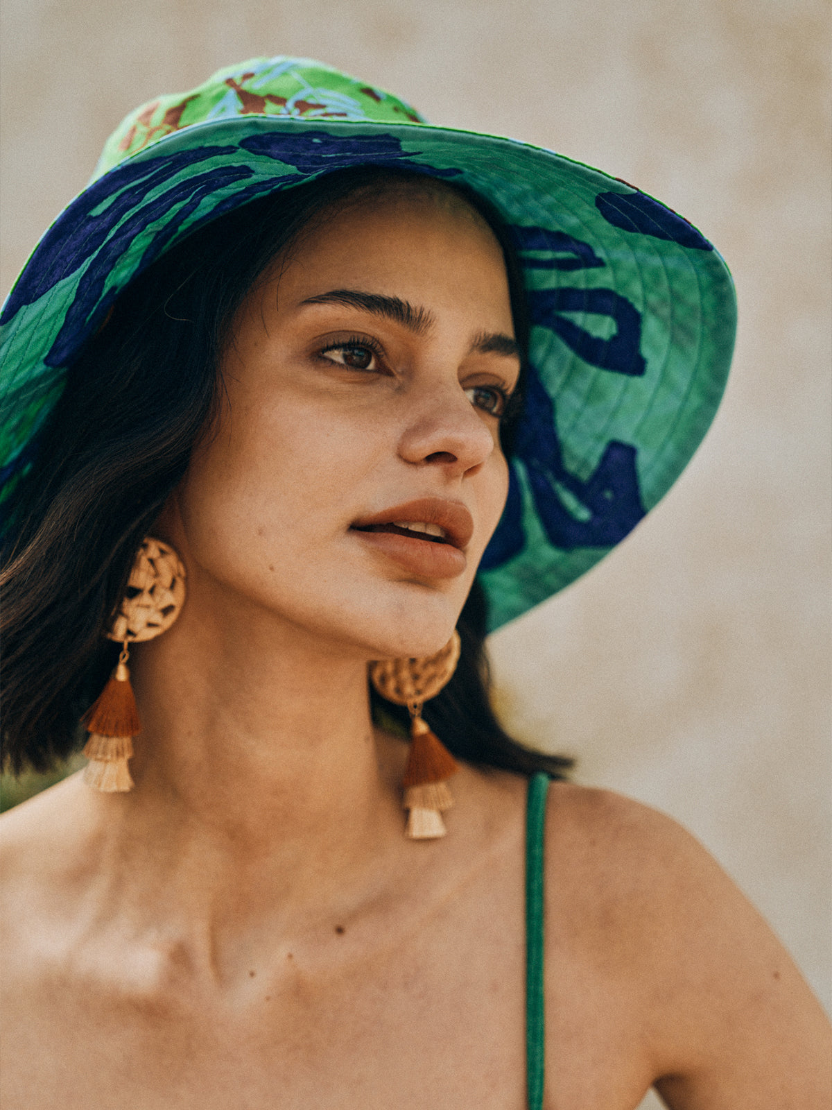 "Tropical Bliss" Reversible Sun Hat - Ocean Blue - Blue - LOST PATTERN Hats