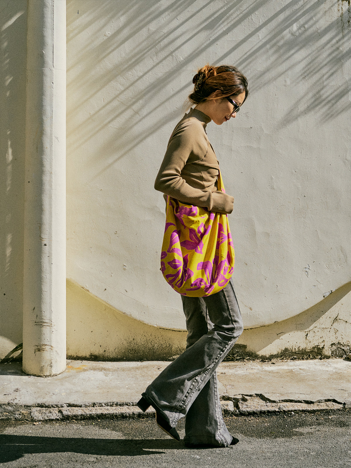 “Tropical Bliss” Hobo Crossbody Bag - Golden Hour - Yellow - LOST PATTERN Tote Bag