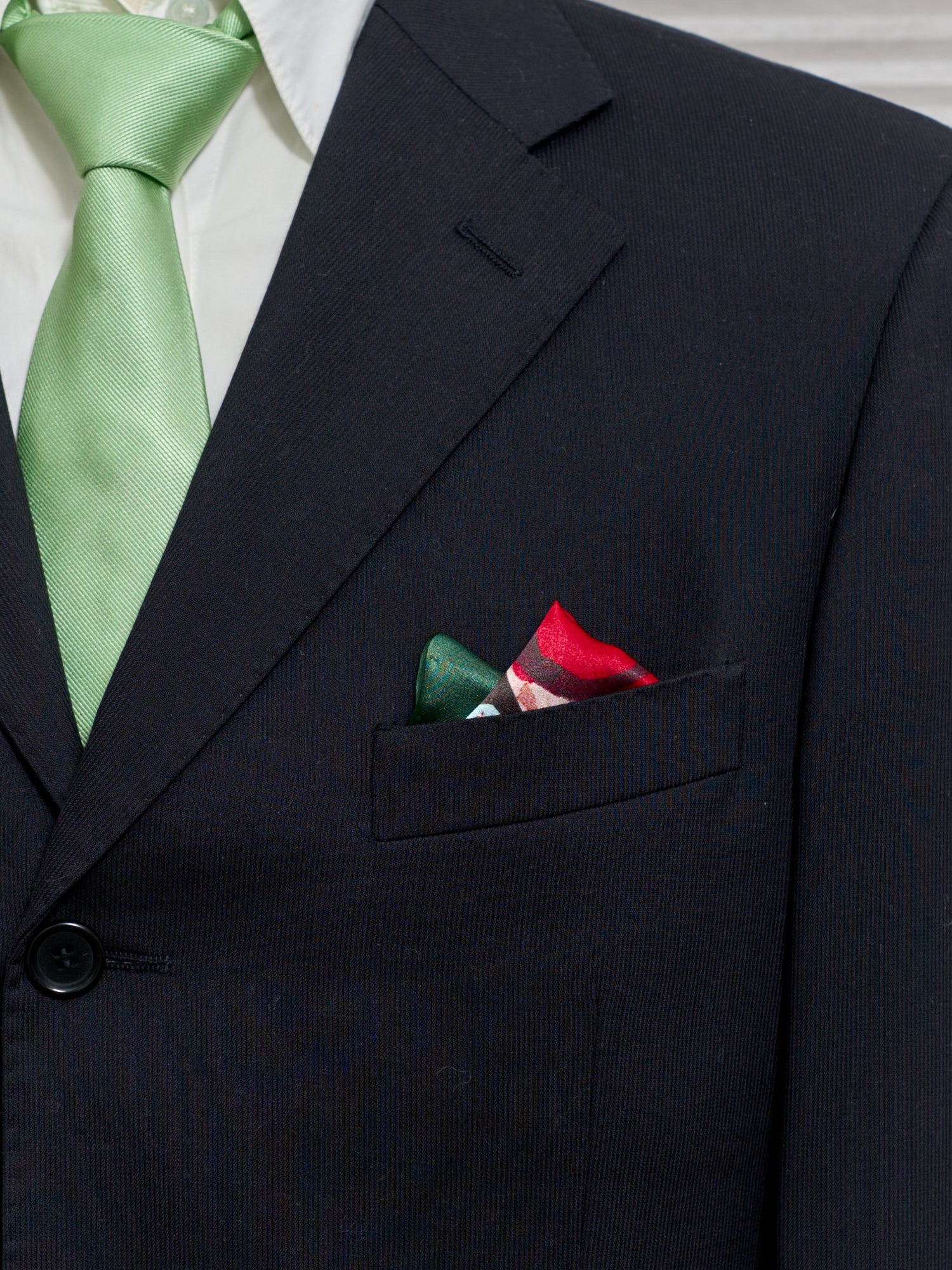 "Lost Cherries" Silk Pocket Square - Deep Green - LOST PATTERN Silk Pocket Square