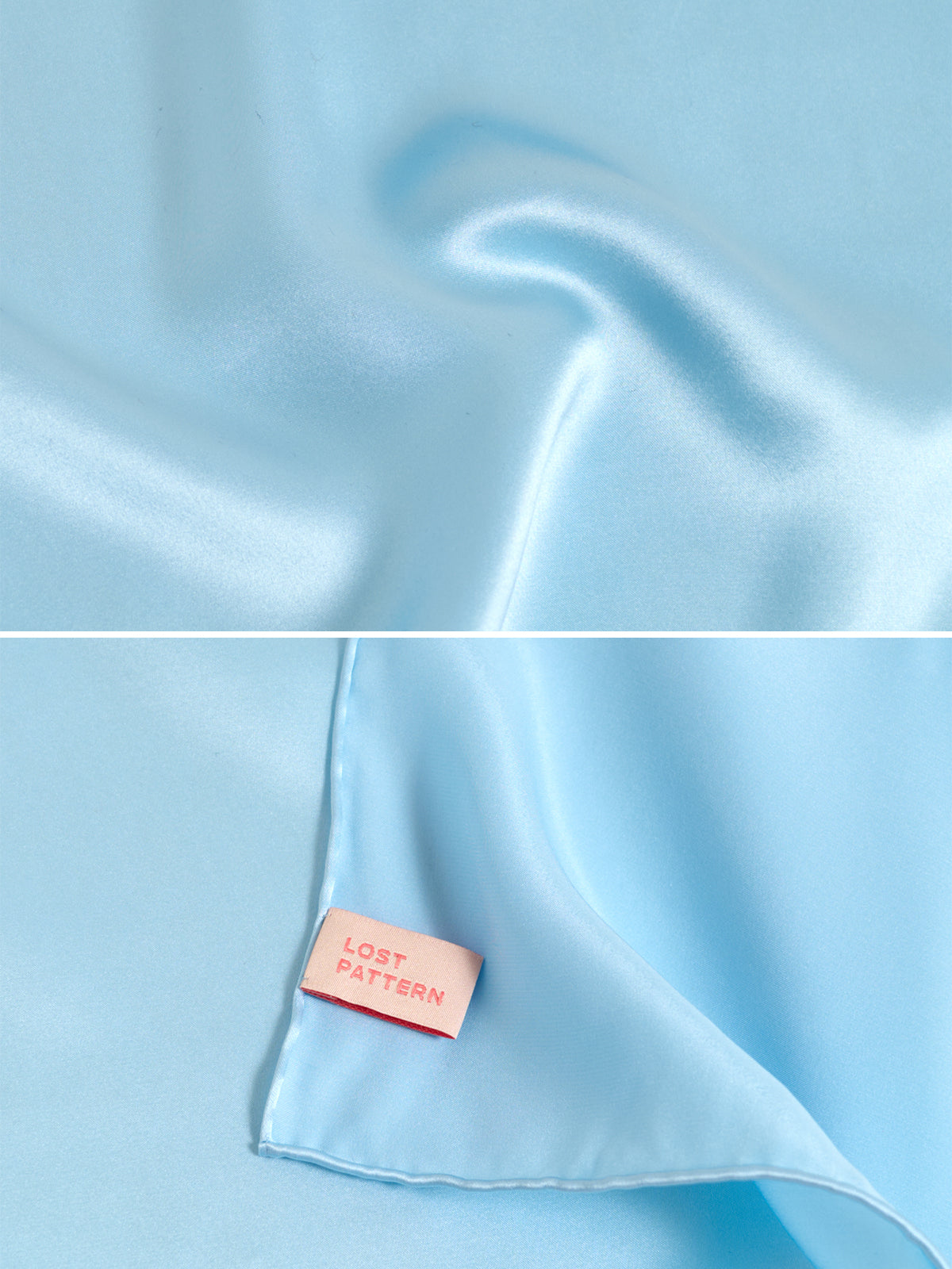 "Dapper Fold" Silk Pocket Square - Light Blue - Light Blue - LOST PATTERN Silk Pocket Square